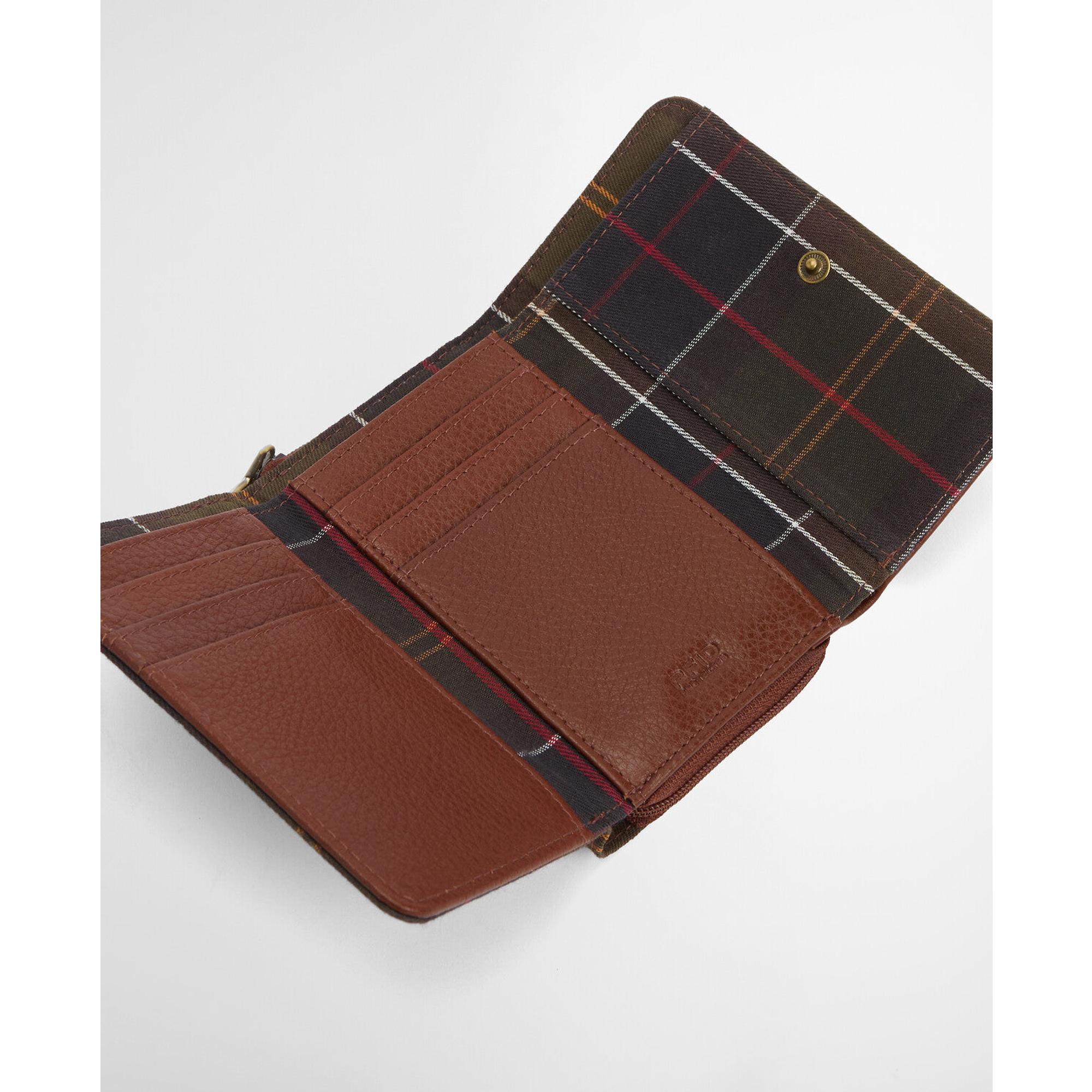 Product image 9 of 9 of Barbour Women's Rosa Leather French Purse - Brown/Classic Tartan