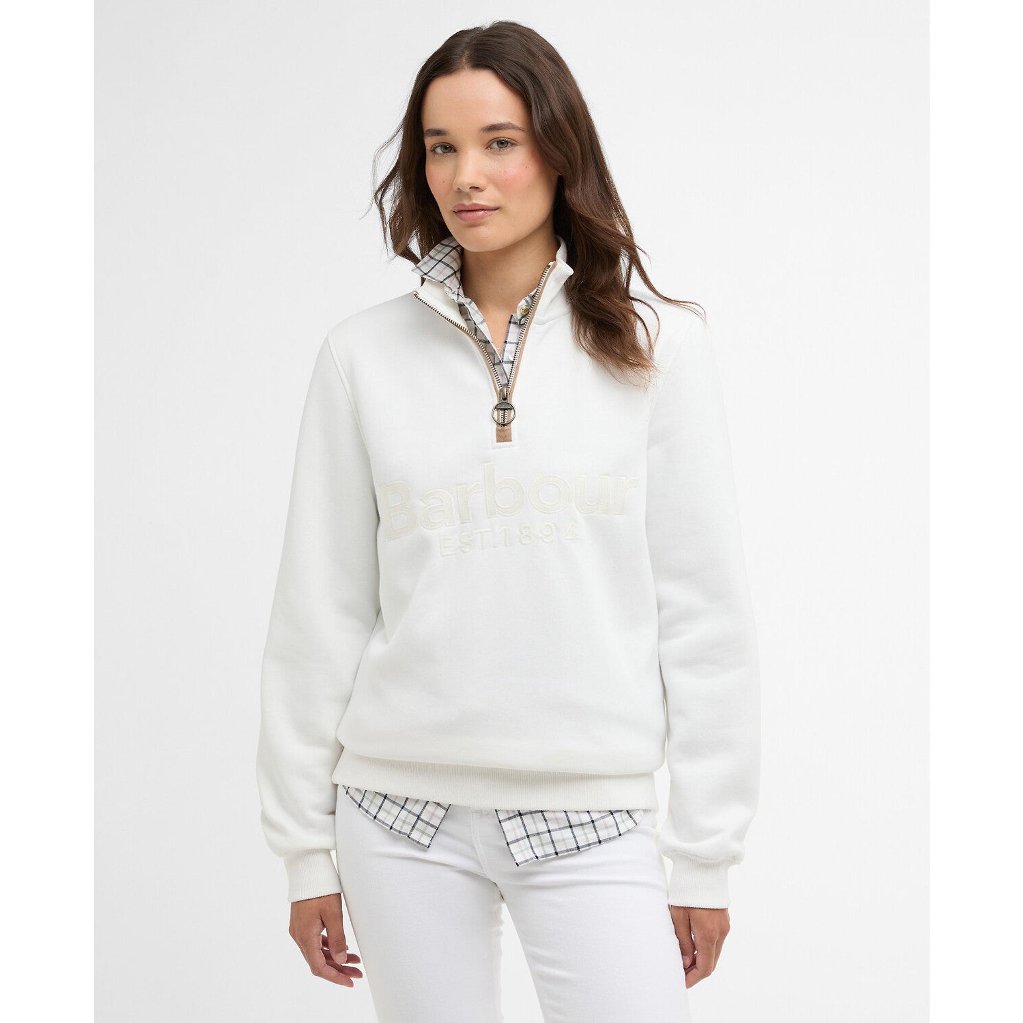 Product image 2 of 6 of Barbour Women's Cynthia Half Zip Sweatshirt - Cloud