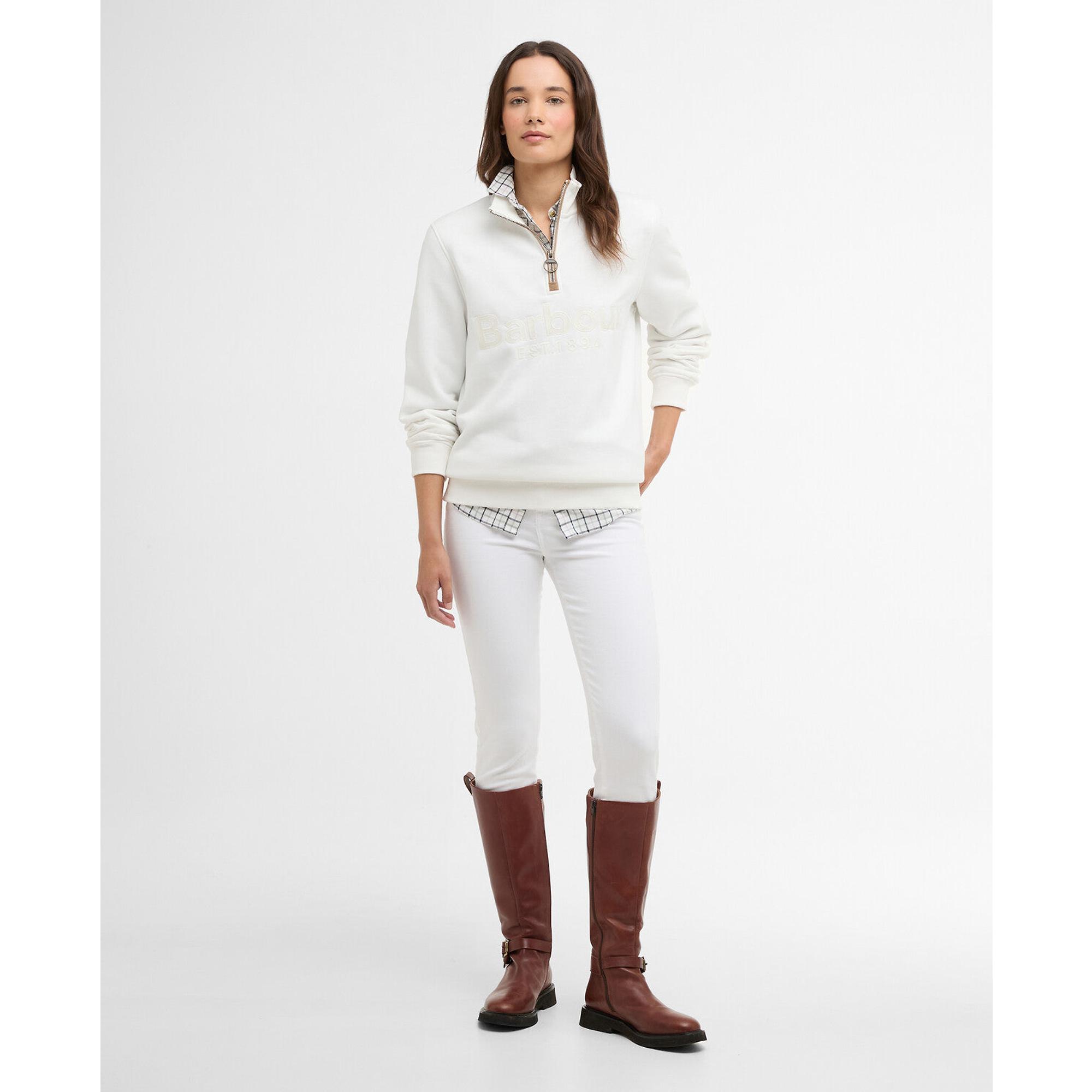 Product image 3 of 6 of Barbour Women's Cynthia Half Zip Sweatshirt - Cloud