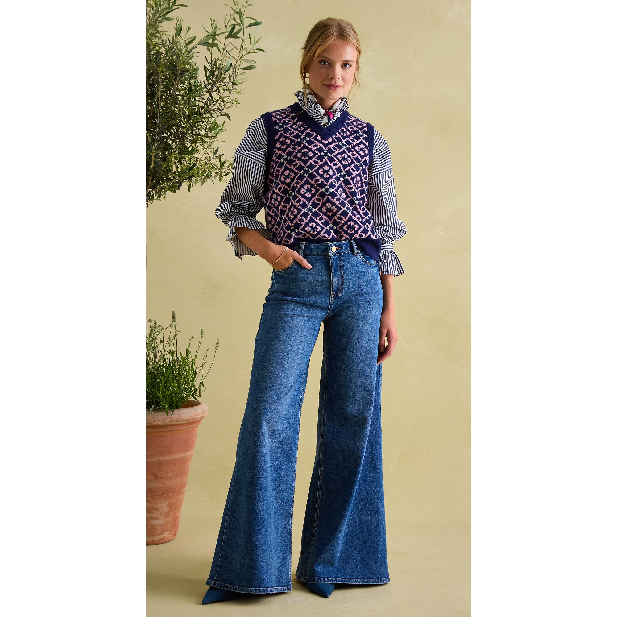 Product image 8 of 12 of Joules Women's Palazzo Jeans - Mid Blue Denim
