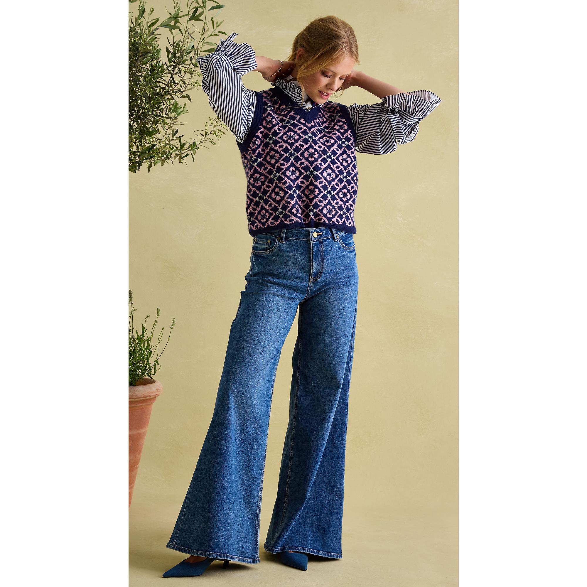 Product image 9 of 12 of Joules Women's Palazzo Jeans - Mid Blue Denim