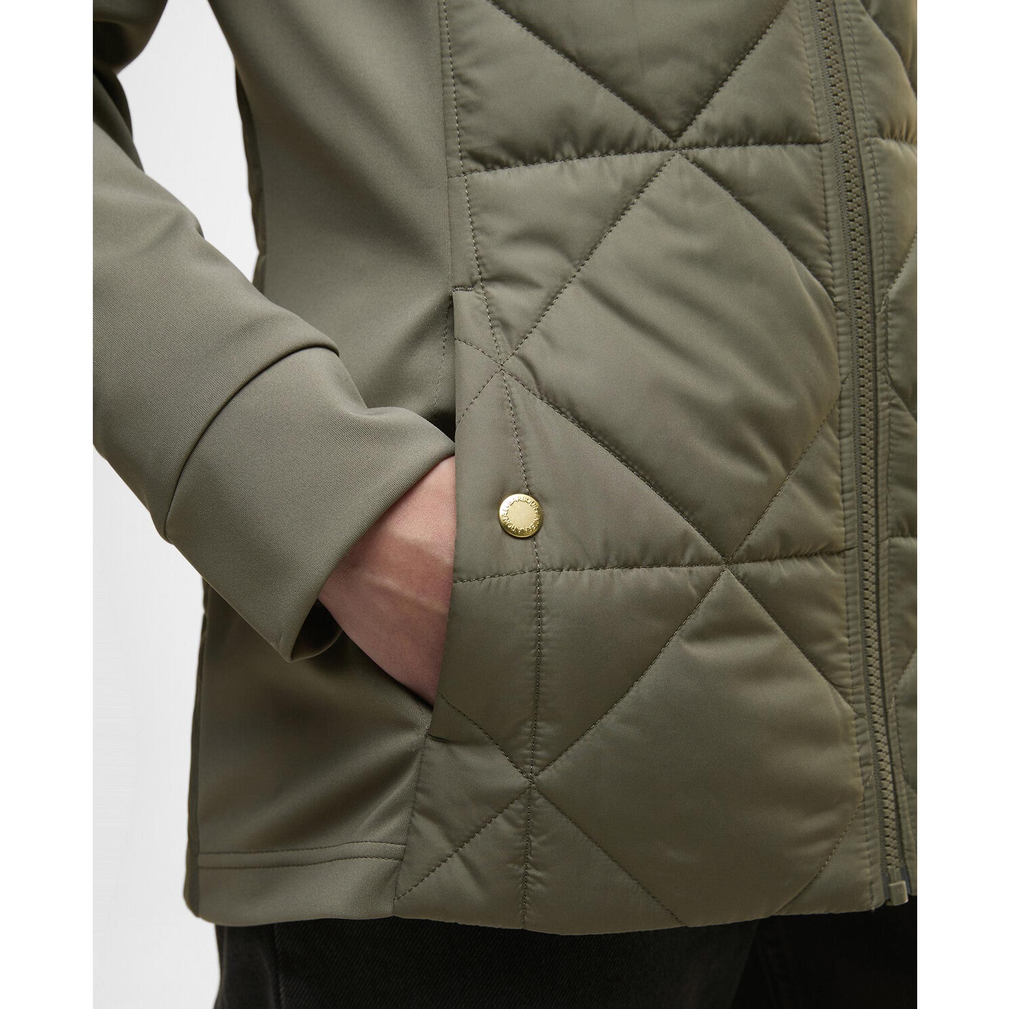 Product image 6 of 8 of Barbour International Women's Kya Quilted Sweat Jacket - Dusky Khaki