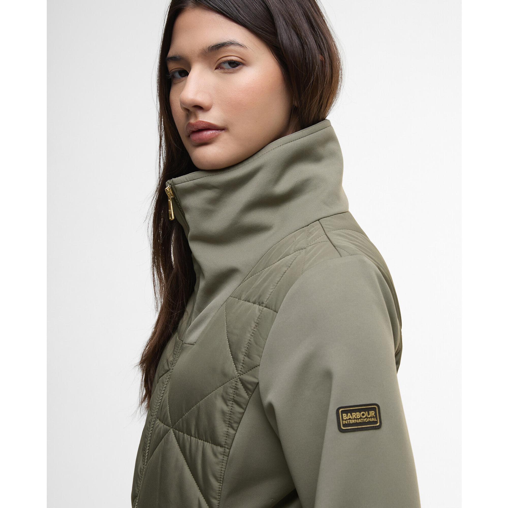 Product image 7 of 8 of Barbour International Women's Kya Quilted Sweat Jacket - Dusky Khaki