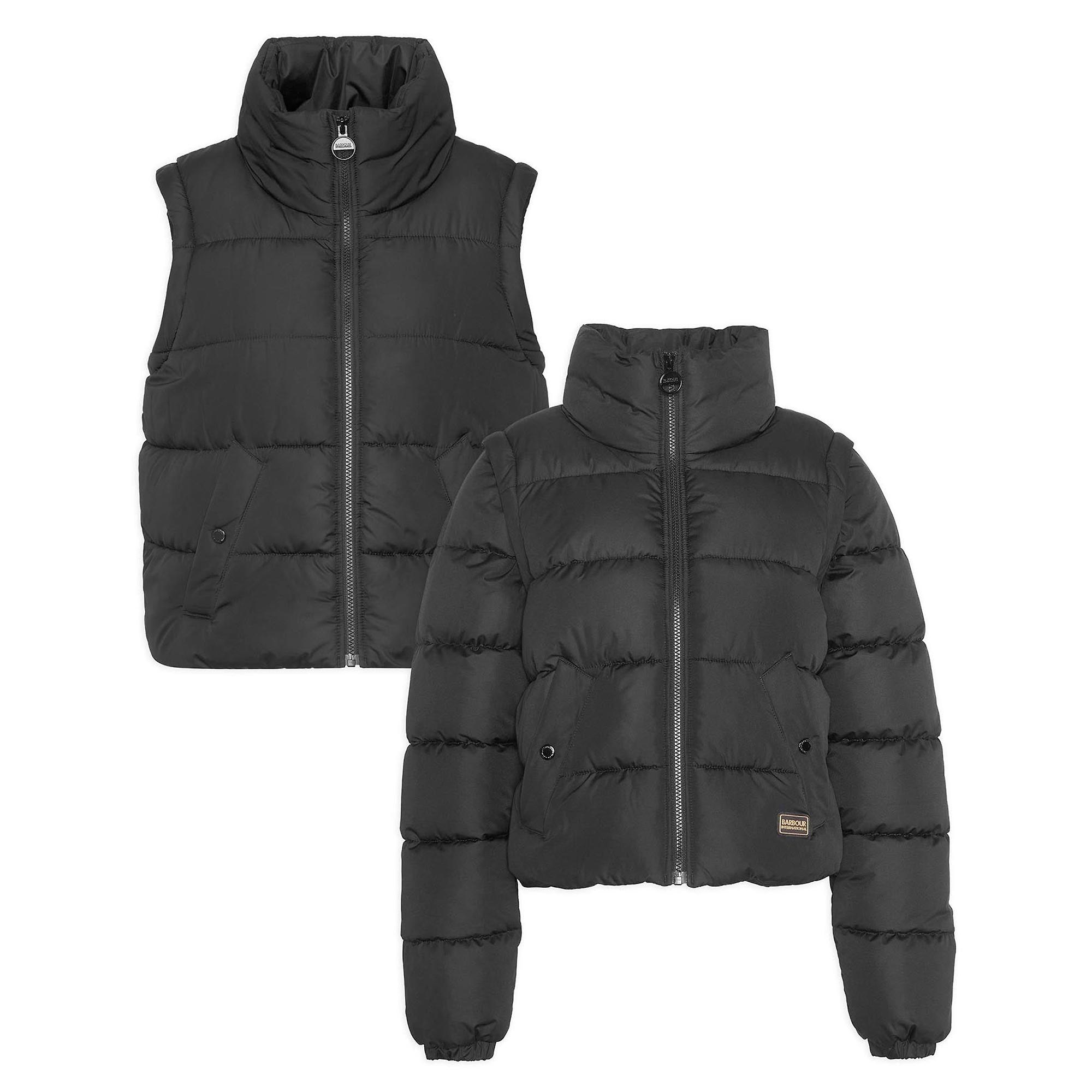 Product image 1 of 10 of Barbour International Women's Webber Convertible Puffer Jacket - Black