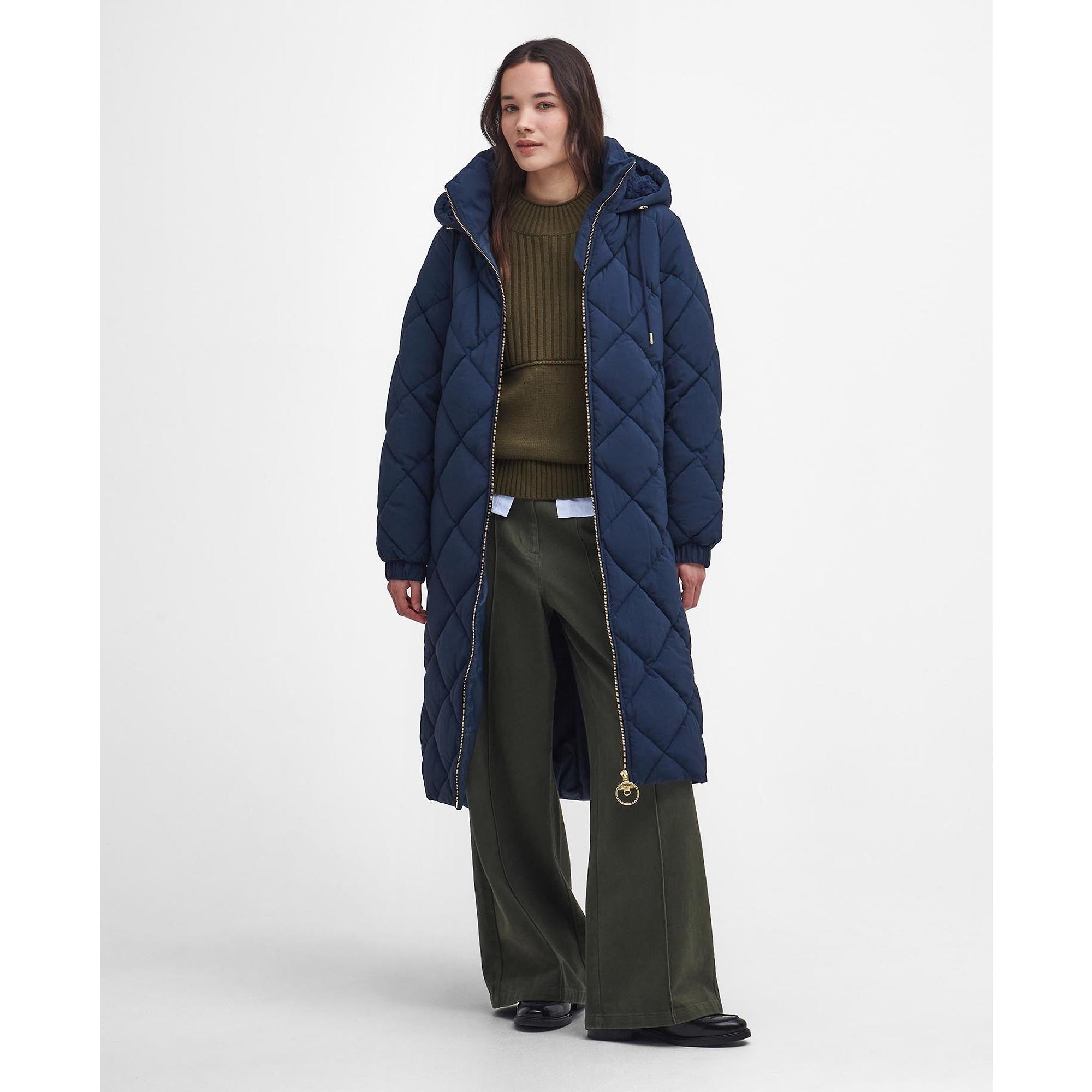 Product image 6 of 11 of Barbour Women's Kirkton Longline Puffer Jacket - Navy/Classic