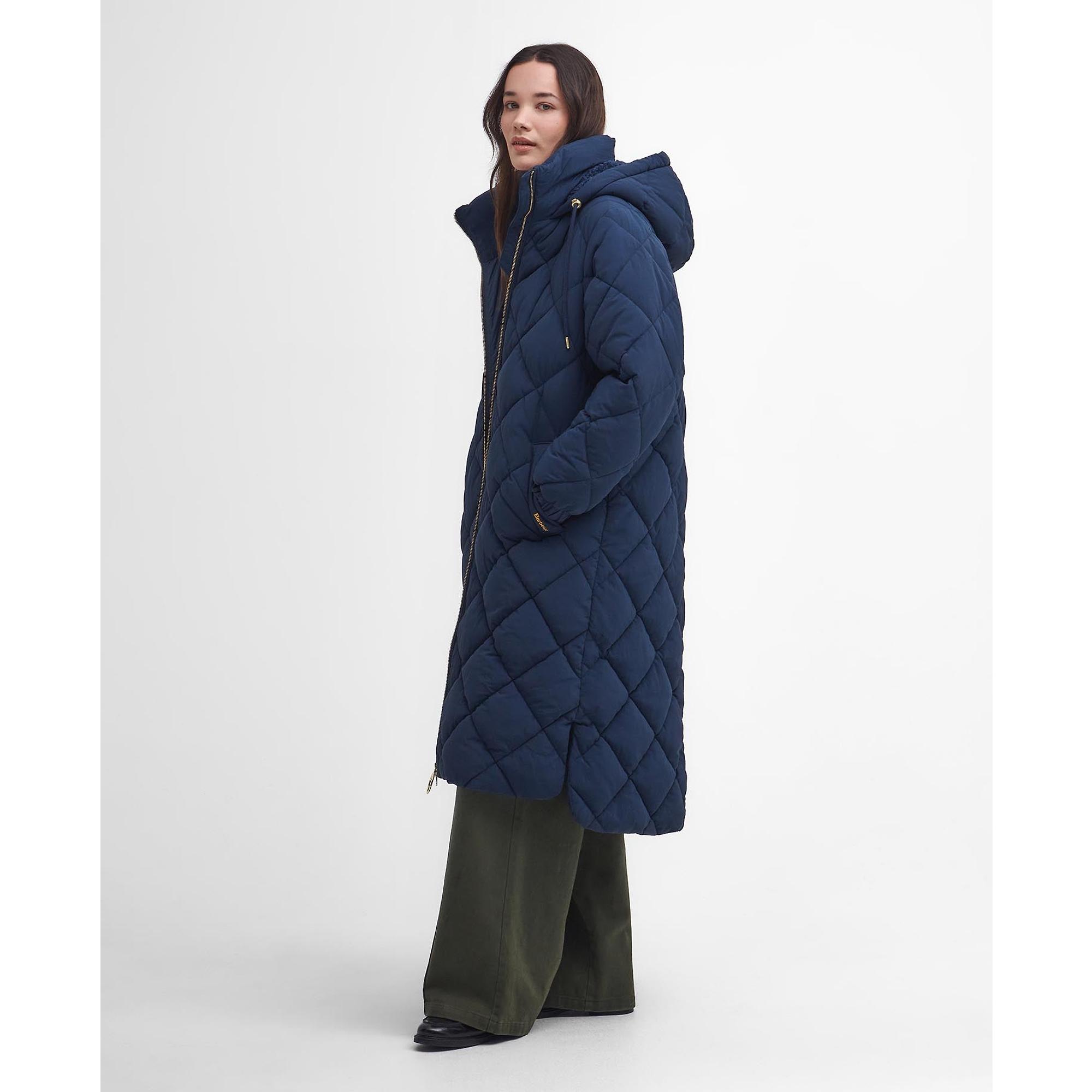 Product image 5 of 11 of Barbour Women's Kirkton Longline Puffer Jacket - Navy/Classic