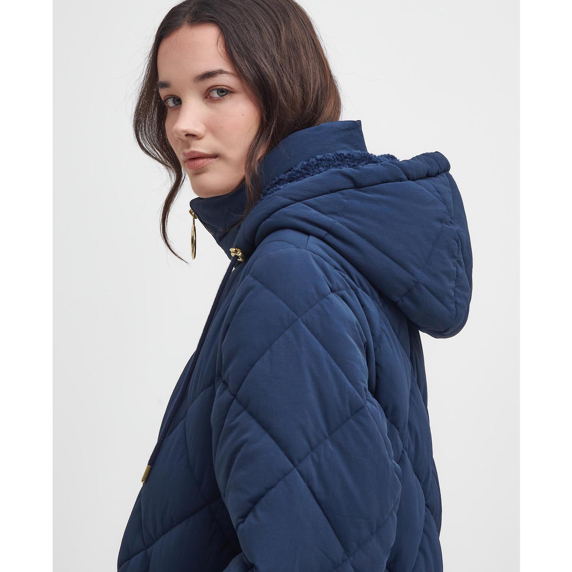 Product image 3 of 11 of Barbour Women's Kirkton Longline Puffer Jacket - Navy/Classic