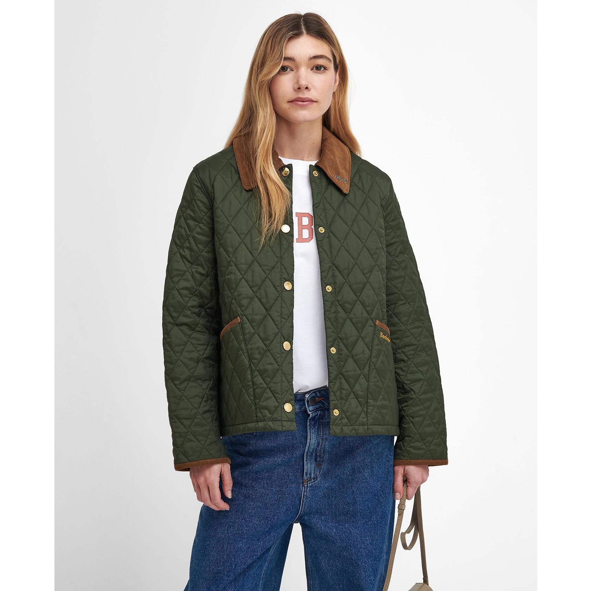 Product image 3 of 9 of Barbour Women's 30th Anniversary Liddesdale Cropped Quilted Jacket - Olive/Classic