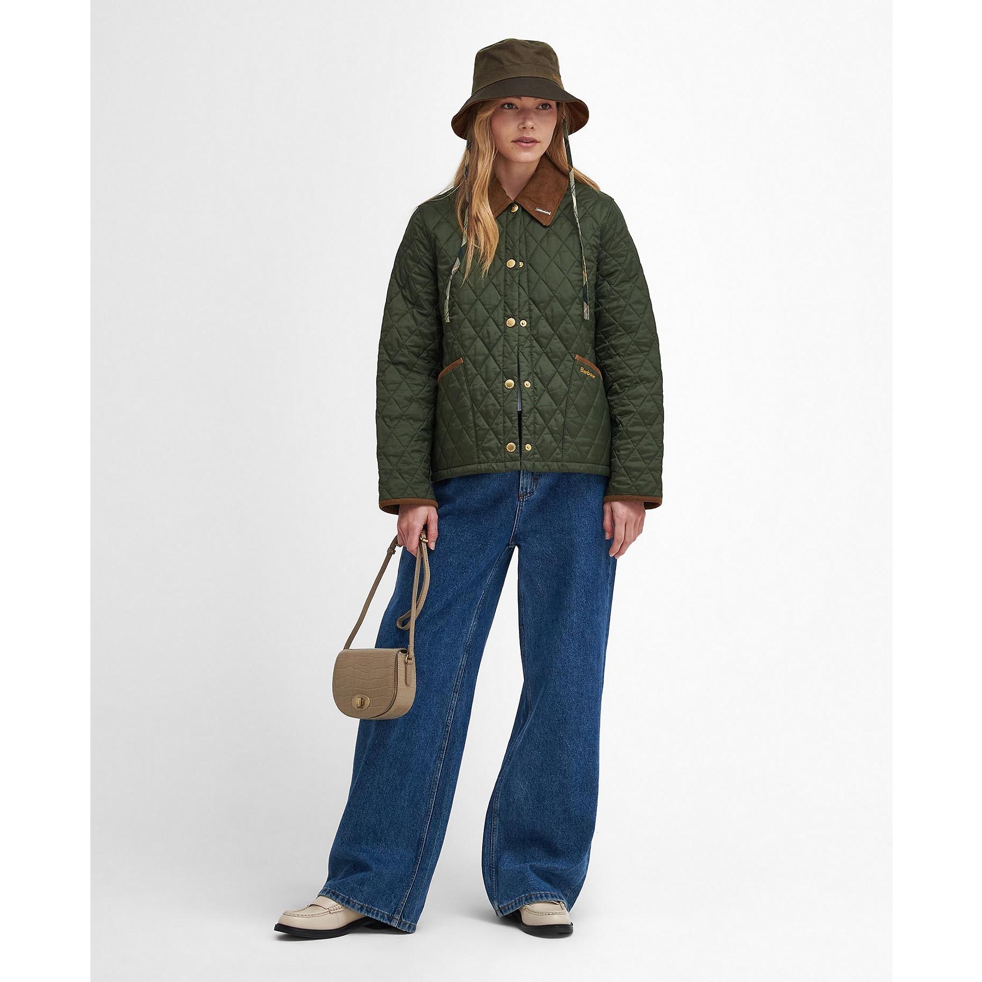Product image 4 of 9 of Barbour Women's 30th Anniversary Liddesdale Cropped Quilted Jacket - Olive/Classic