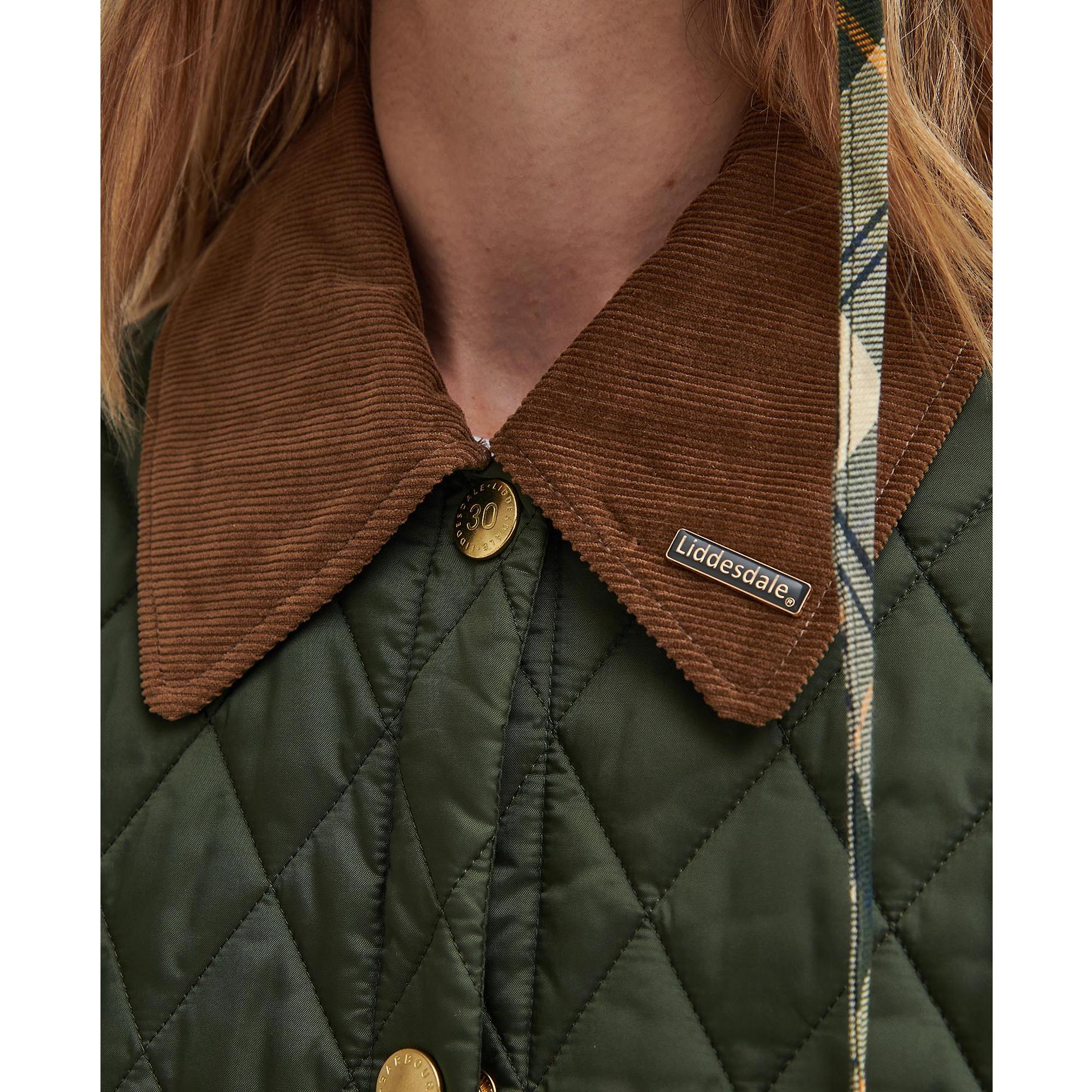 Product image 8 of 9 of Barbour Women's 30th Anniversary Liddesdale Cropped Quilted Jacket - Olive/Classic