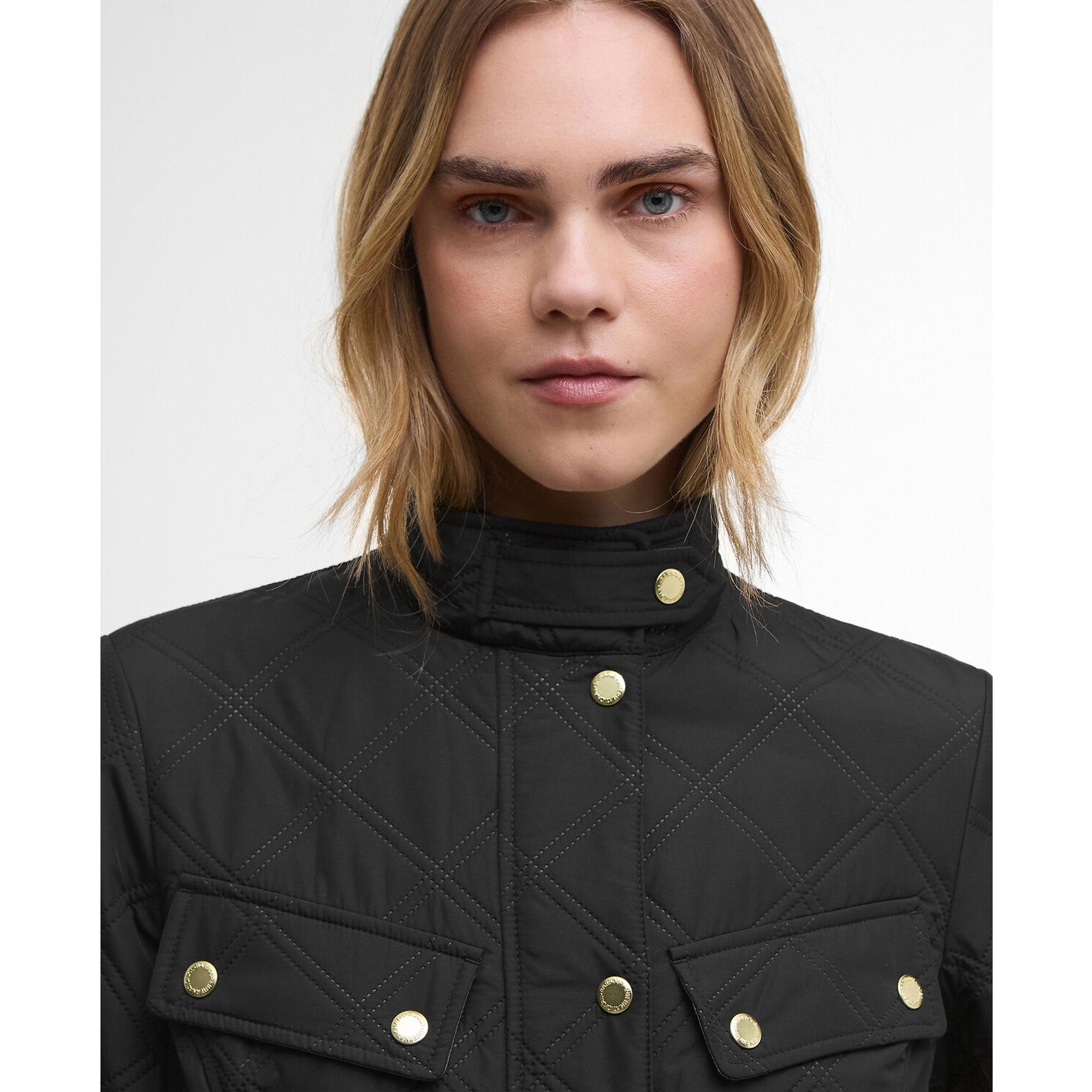 Product image 5 of 7 of Barbour International Women's Halsey Quilted Jacket - Black/Dusky Khaki