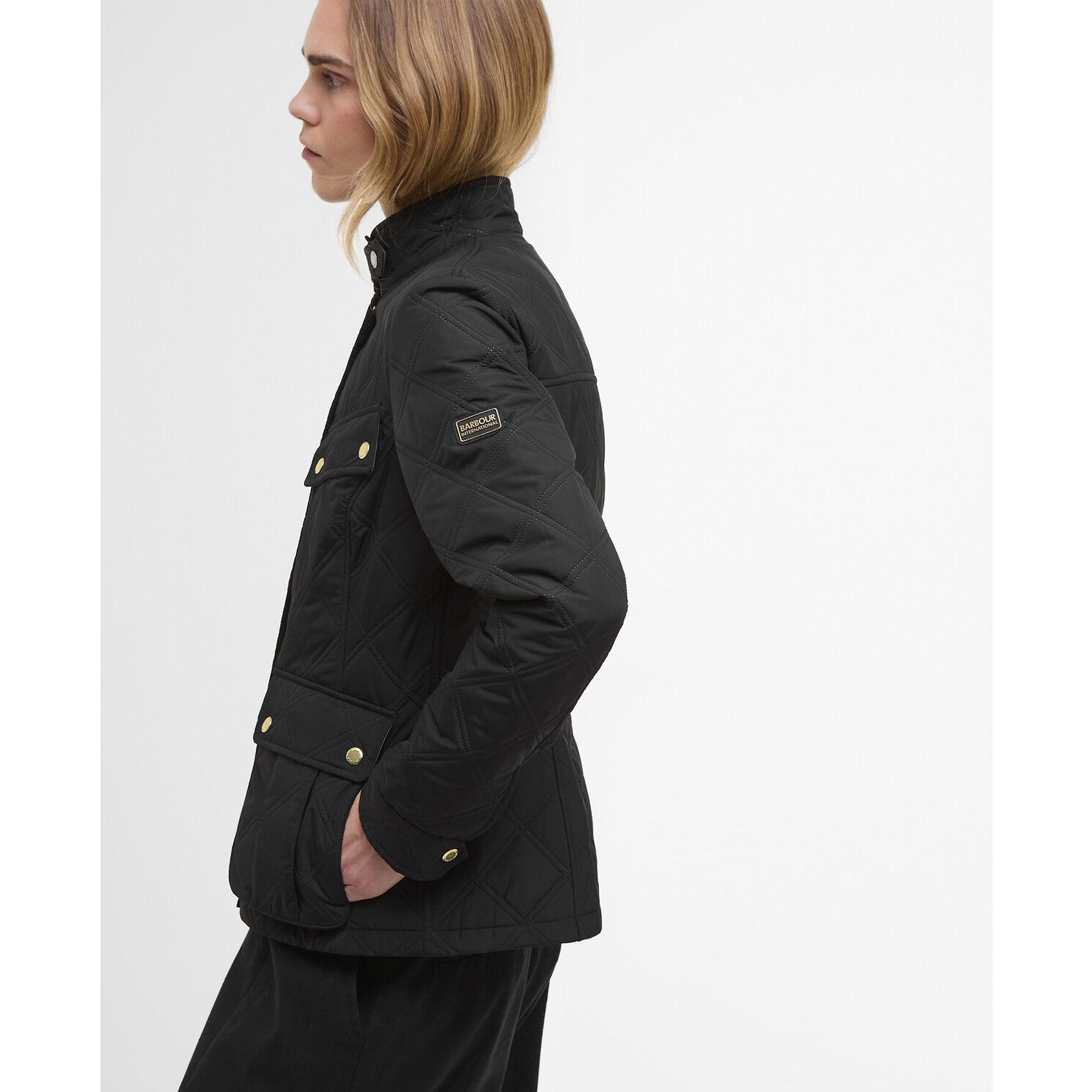 Product image 6 of 7 of Barbour International Women's Halsey Quilted Jacket - Black/Dusky Khaki