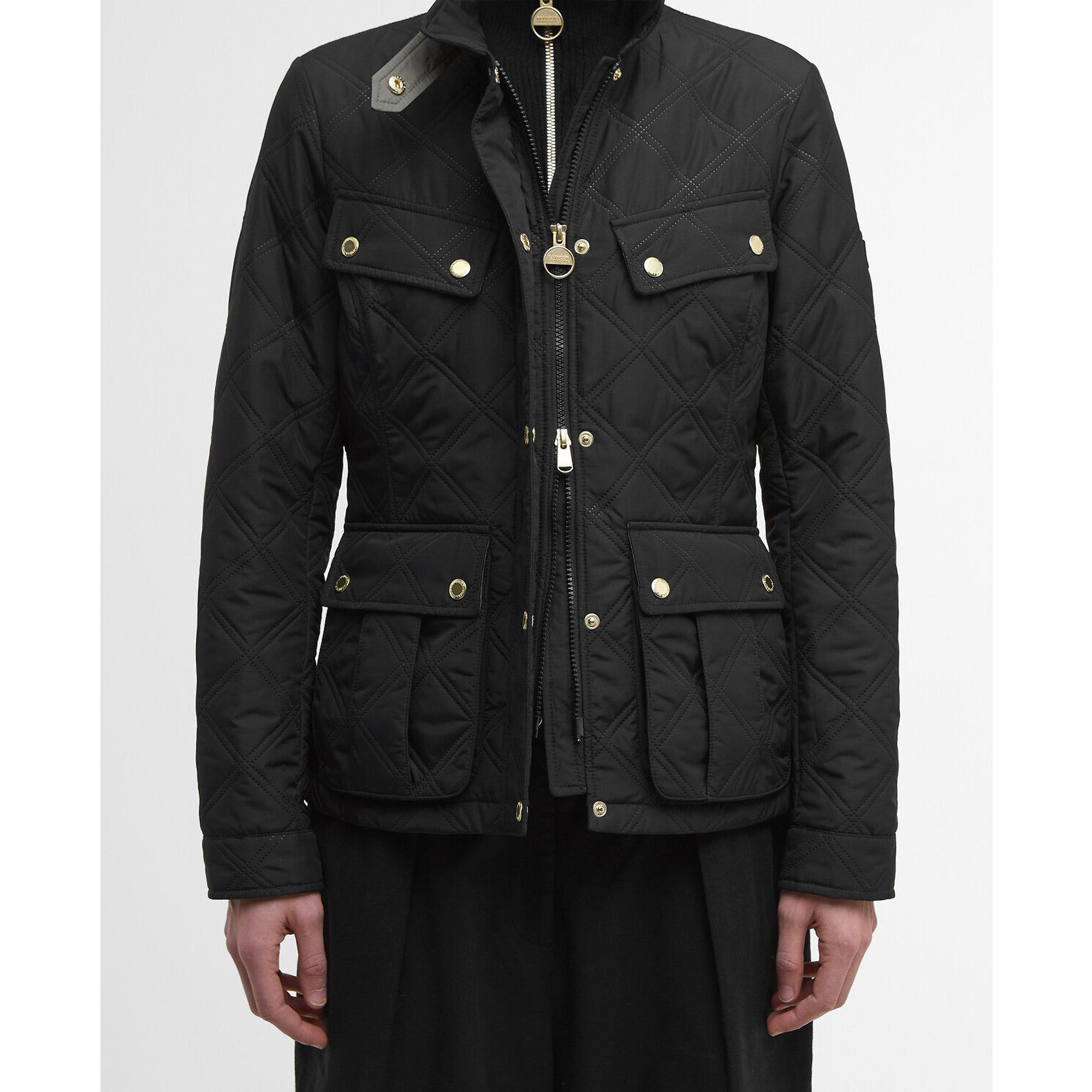 Product image 7 of 7 of Barbour International Women's Halsey Quilted Jacket - Black/Dusky Khaki