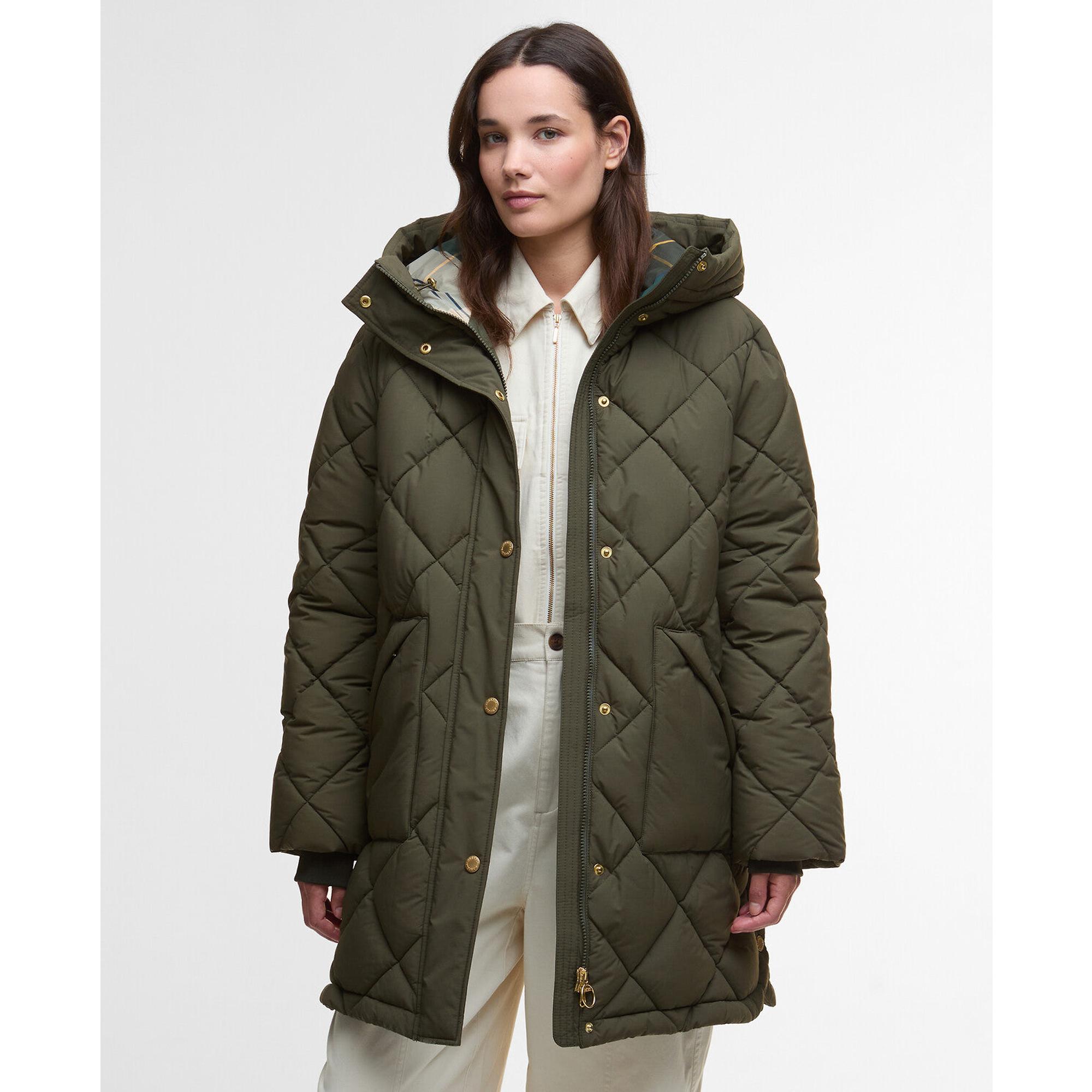 Product image 2 of 7 of Barbour Women's Kailyn Puffer Jacket - Olive/Ancient Tartan