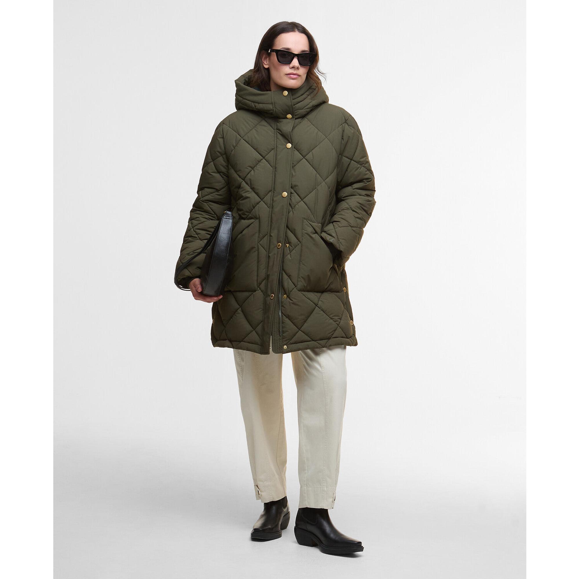 Product image 3 of 7 of Barbour Women's Kailyn Puffer Jacket - Olive/Ancient Tartan