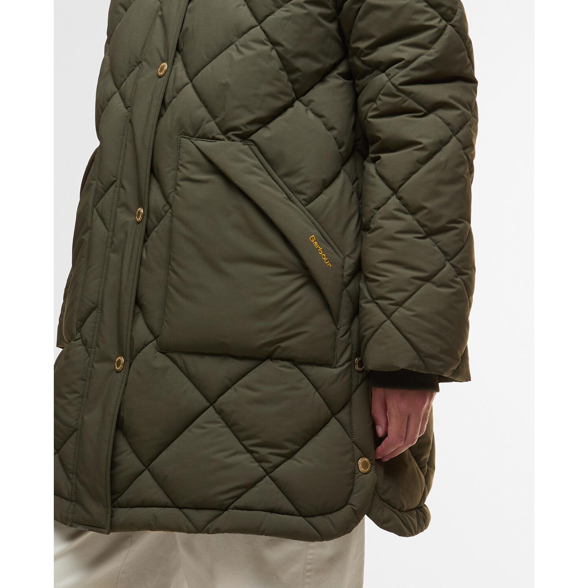 Product image 6 of 7 of Barbour Women's Kailyn Puffer Jacket - Olive/Ancient Tartan