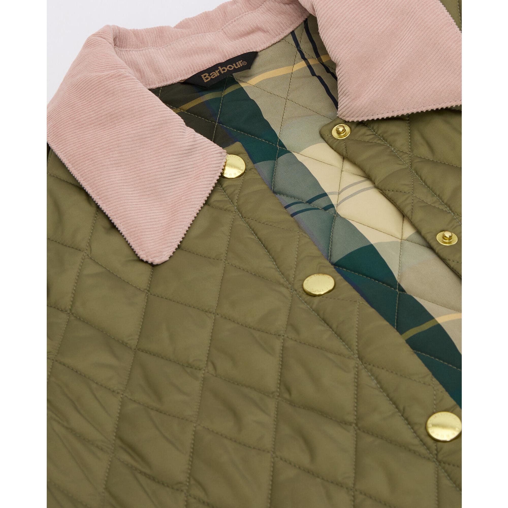 Product image 7 of 7 of Barbour Women's Icons Cropped Liddesdale Quilted Jacket - Bleached Olive/Ancient/Gardenia