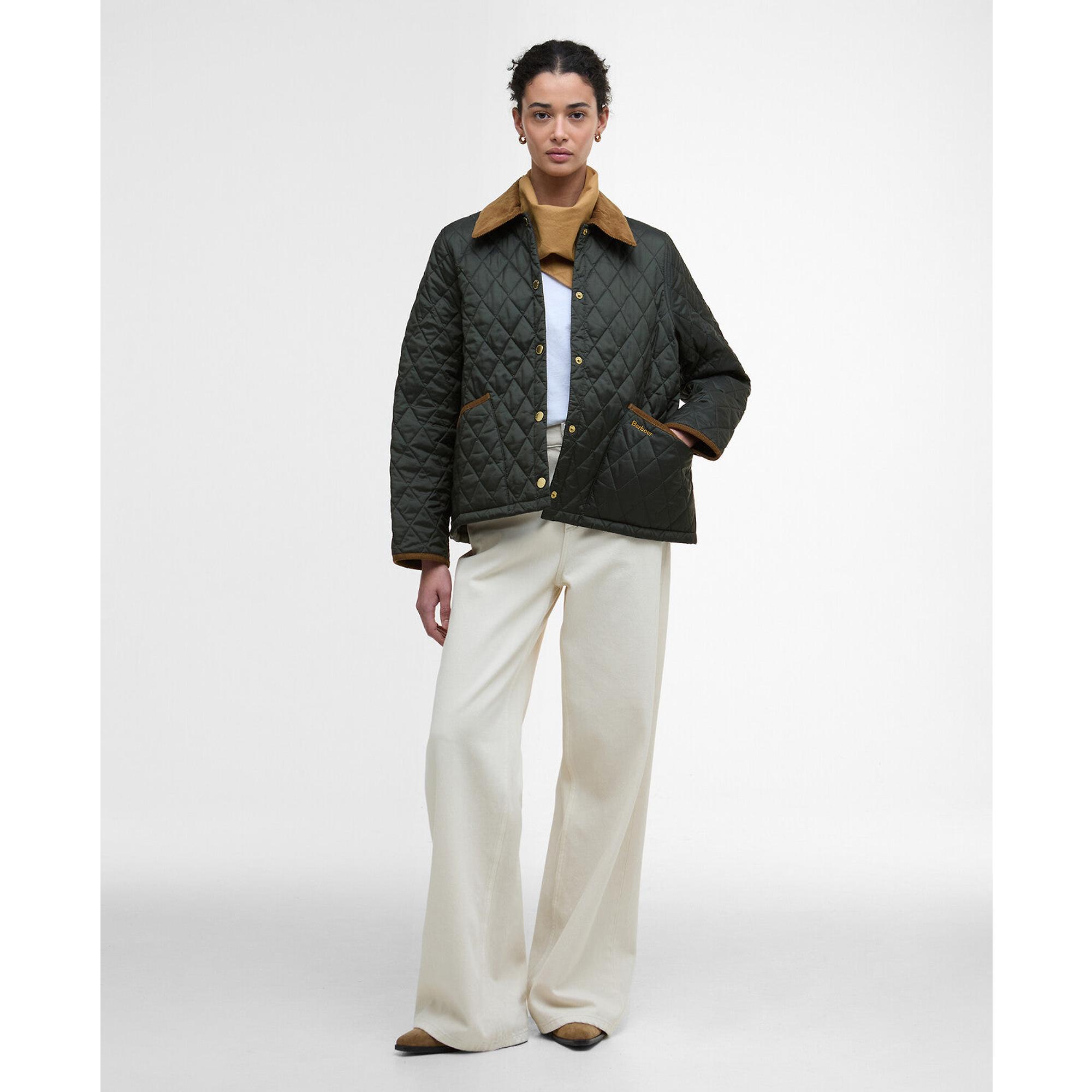 Product image 3 of 7 of Barbour Women's Icons Cropped Liddesdale Quilted Jacket - Sage/Ancient