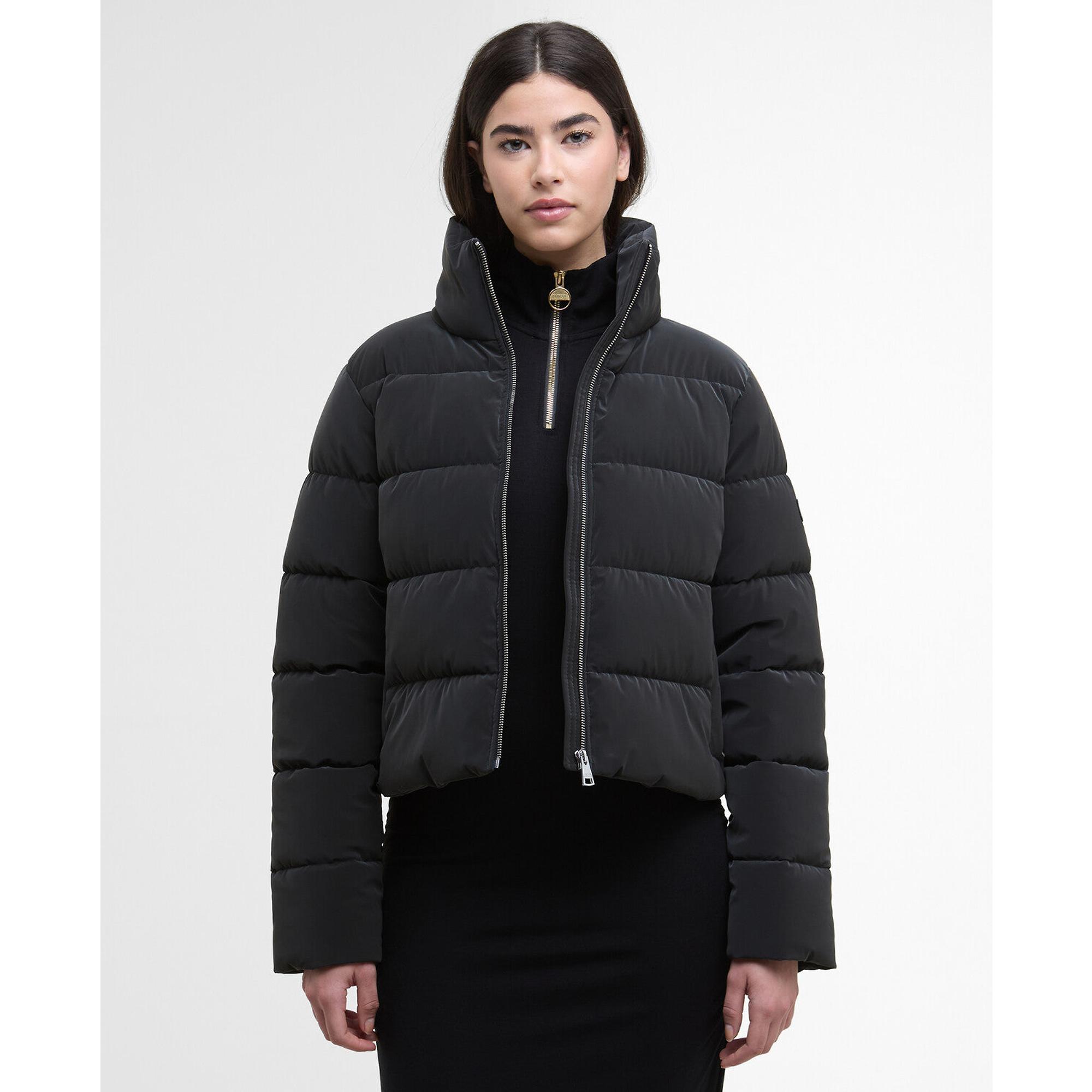Product image 2 of 7 of Barbour International Women's Hudson Velvet Puffer Jacket - Black