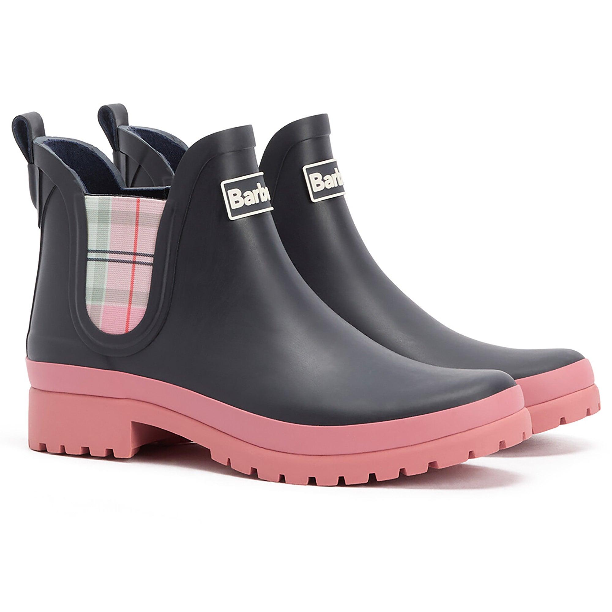 Product image 1 of 11 of Barbour Women's Mallow Chelsea Welly - Navy/Cherry Blossom