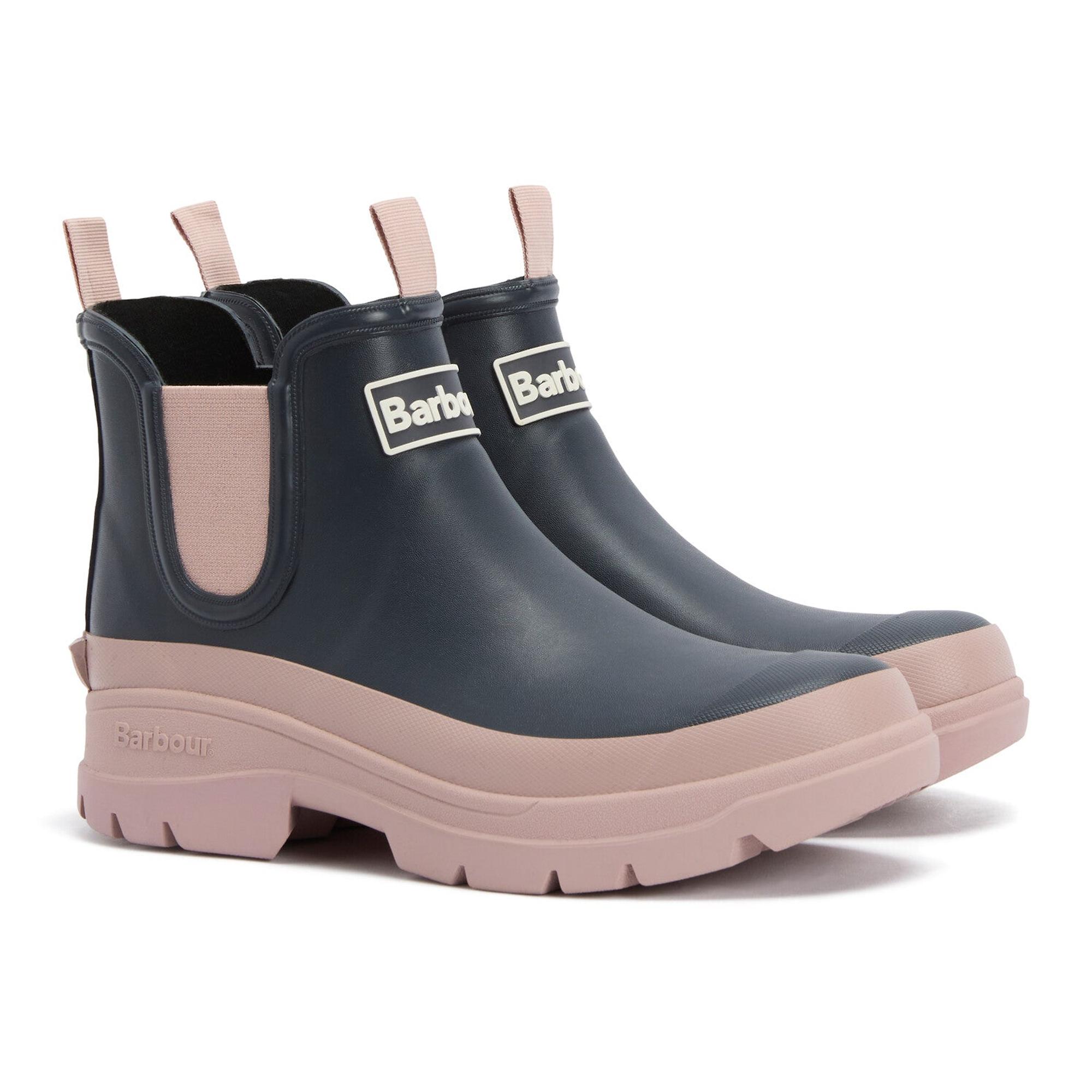Product image 1 of 13 of Barbour Women's Nimbus Chelsea Wellington Boots - Dusky Grey/Gardenia Pink