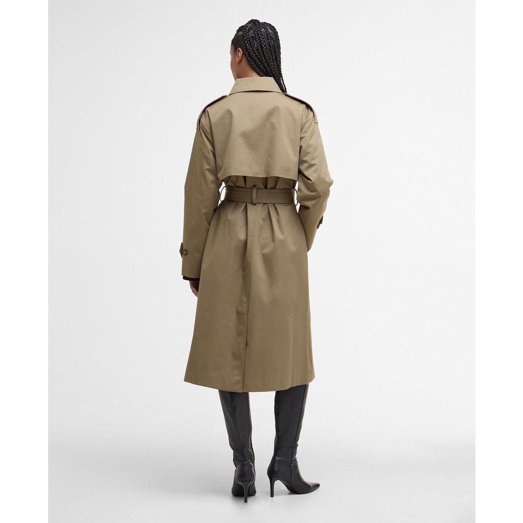 Product image 4 of 9 of Barbour Women's Aoife Showerproof Trench Coat - Military Brown/Hessian Tartan