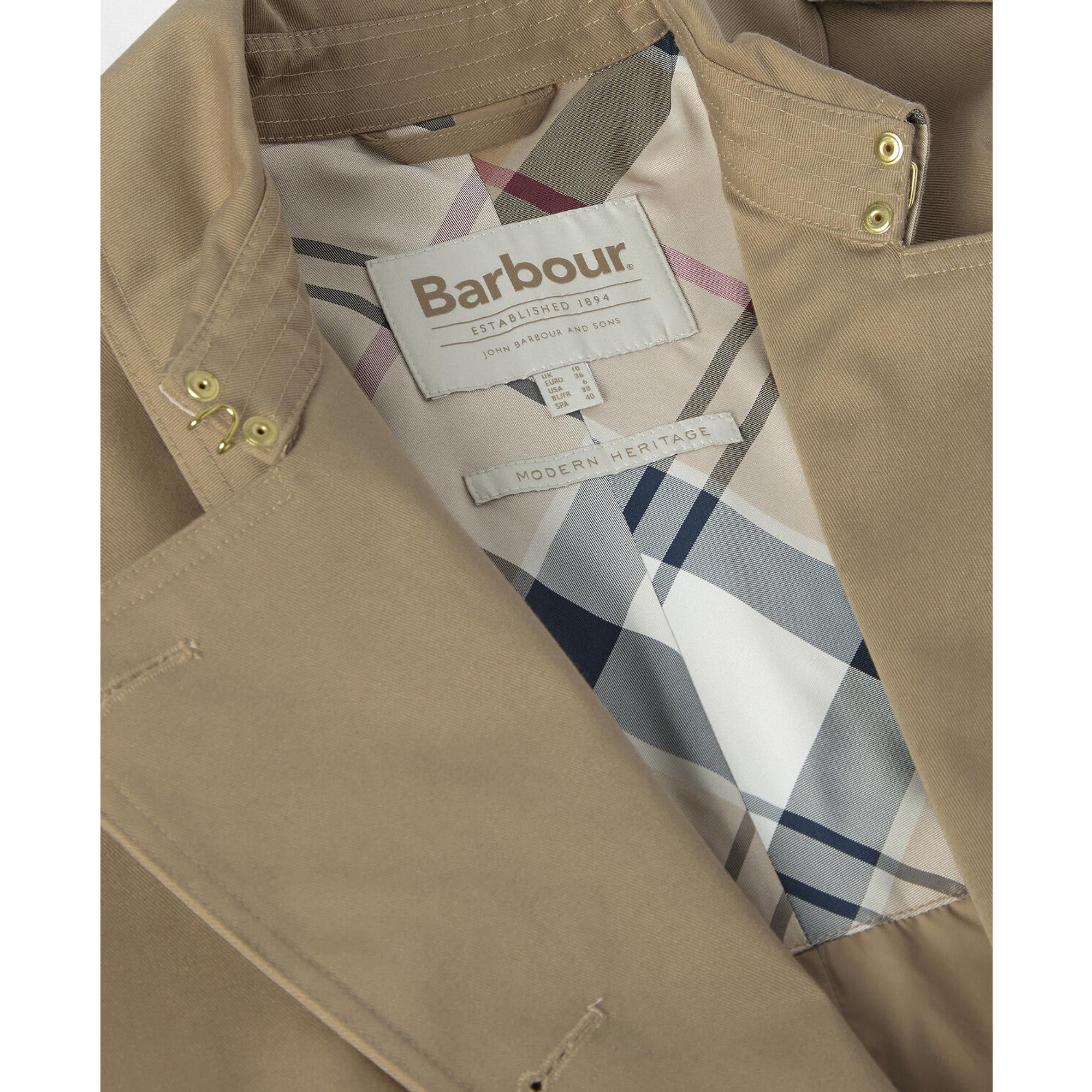 Product image 9 of 9 of Barbour Women's Aoife Showerproof Trench Coat - Military Brown/Hessian Tartan