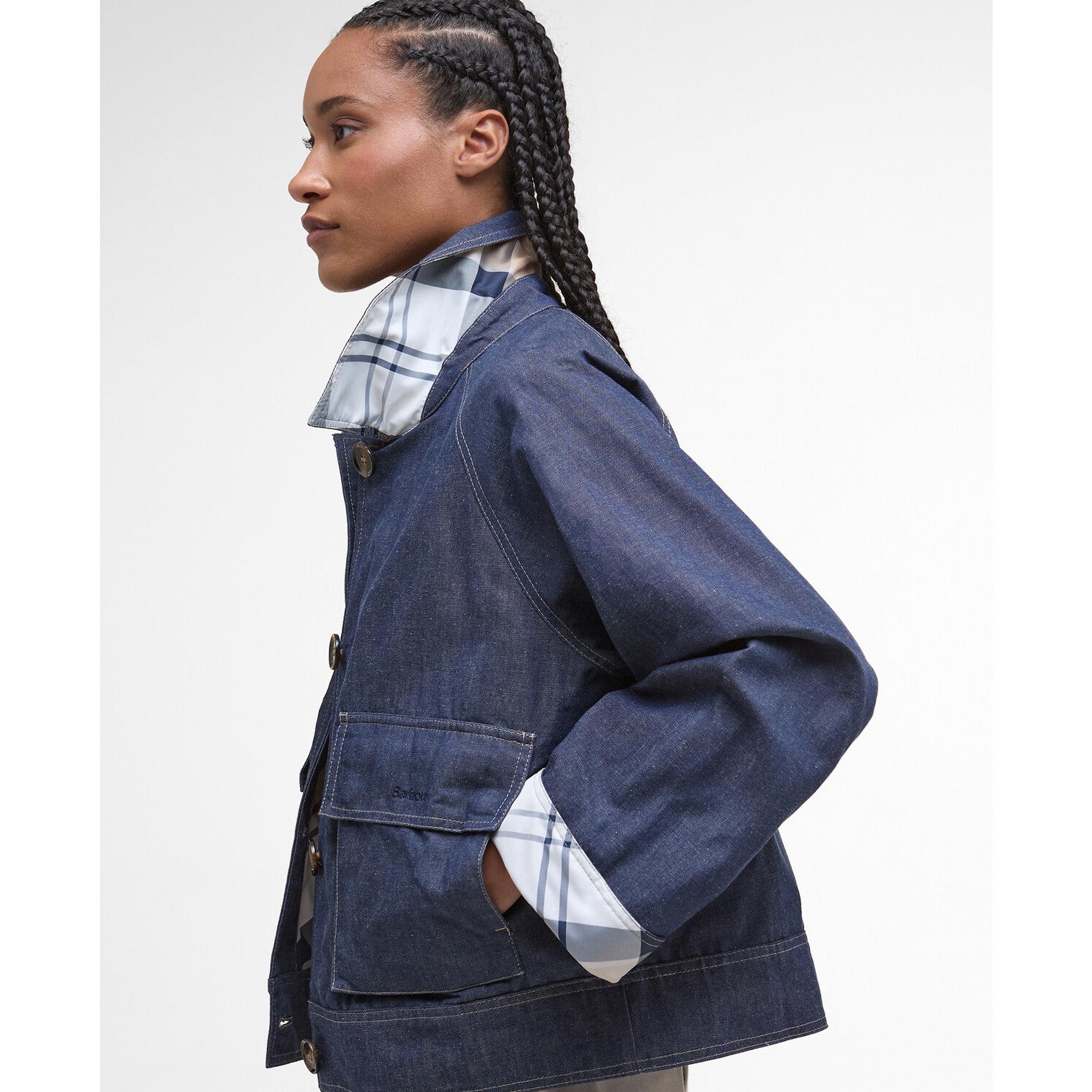 Product image 6 of 9 of Barbour Women's Demi Showerproof Jacket - Indigo/Hessian Tartan