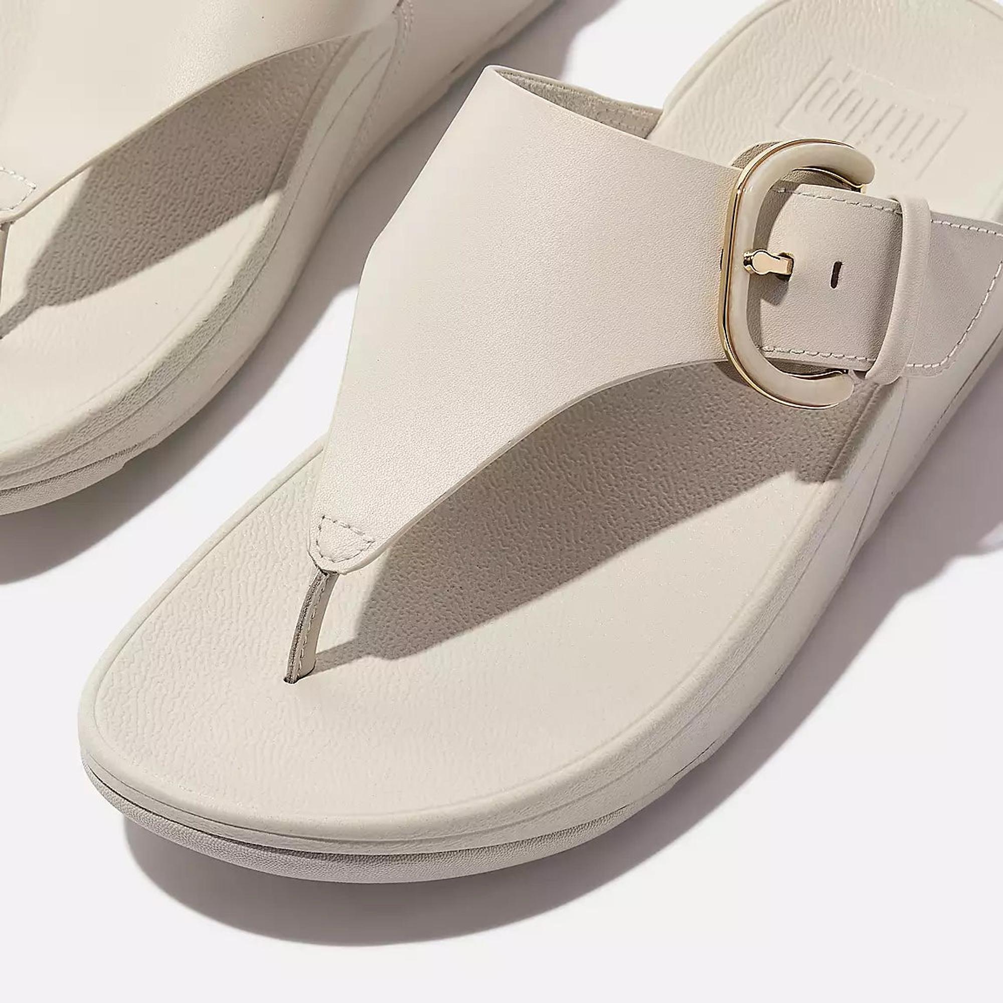 Product image 3 of 6 of FitFlop Women's LULU Resin-Buckle Leather Toe-Post Sandals - Paris Beige