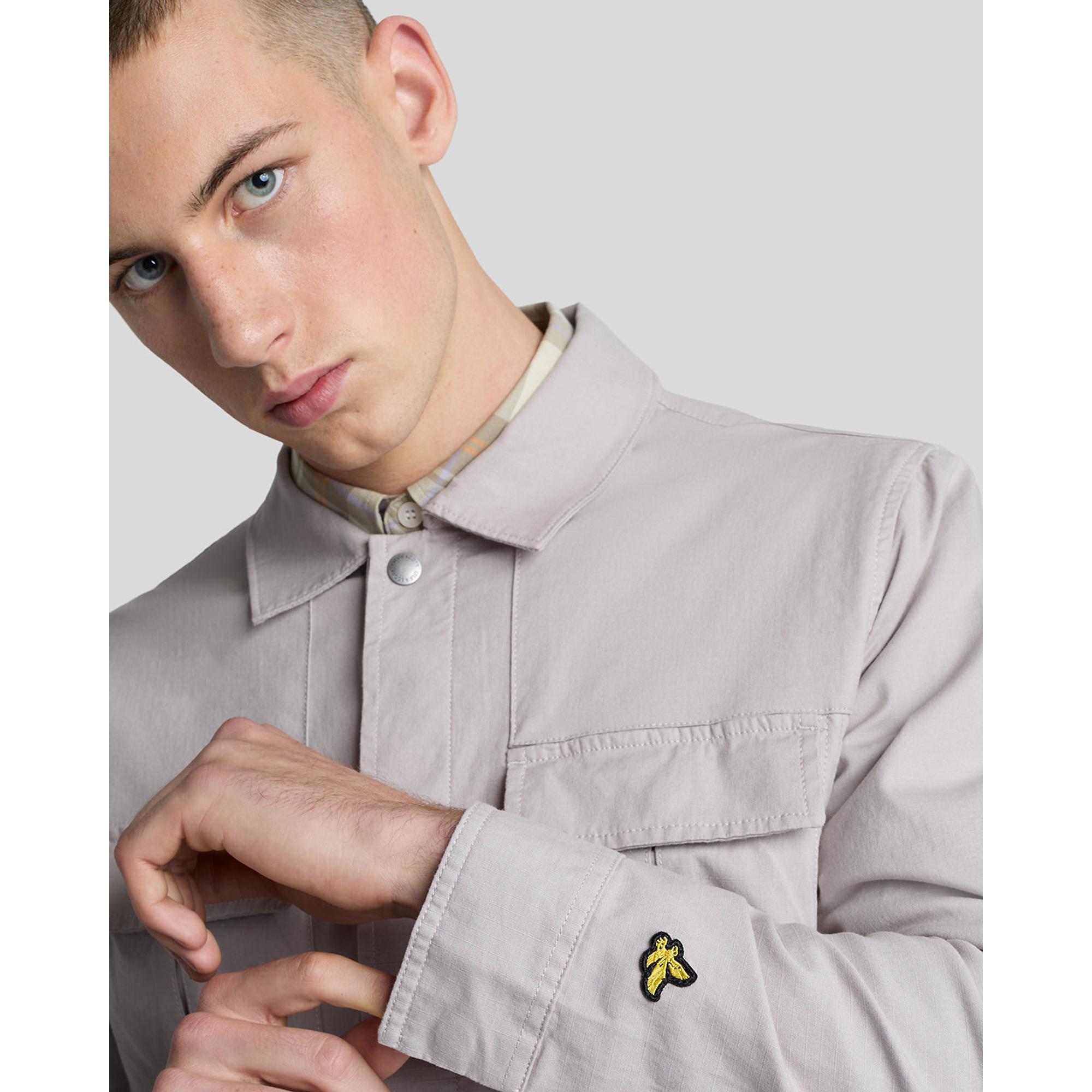 Product image 5 of 5 of Lyle & Scott Men's Ripstop Overshirt - Pale Grey