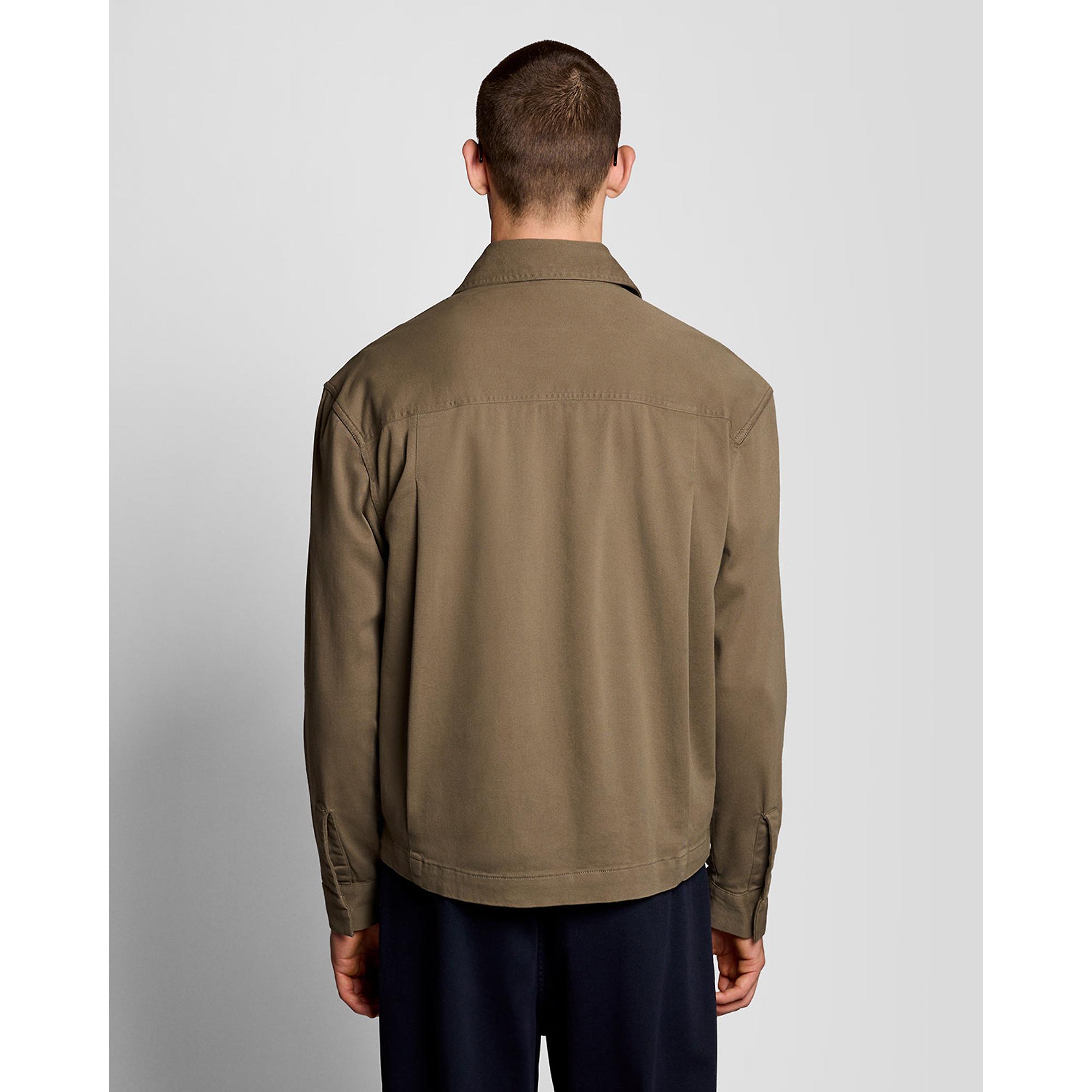 Product image 5 of 6 of Lyle & Scott Men's Enzyme Wash Zip Through Overshirt - Khaki Ash