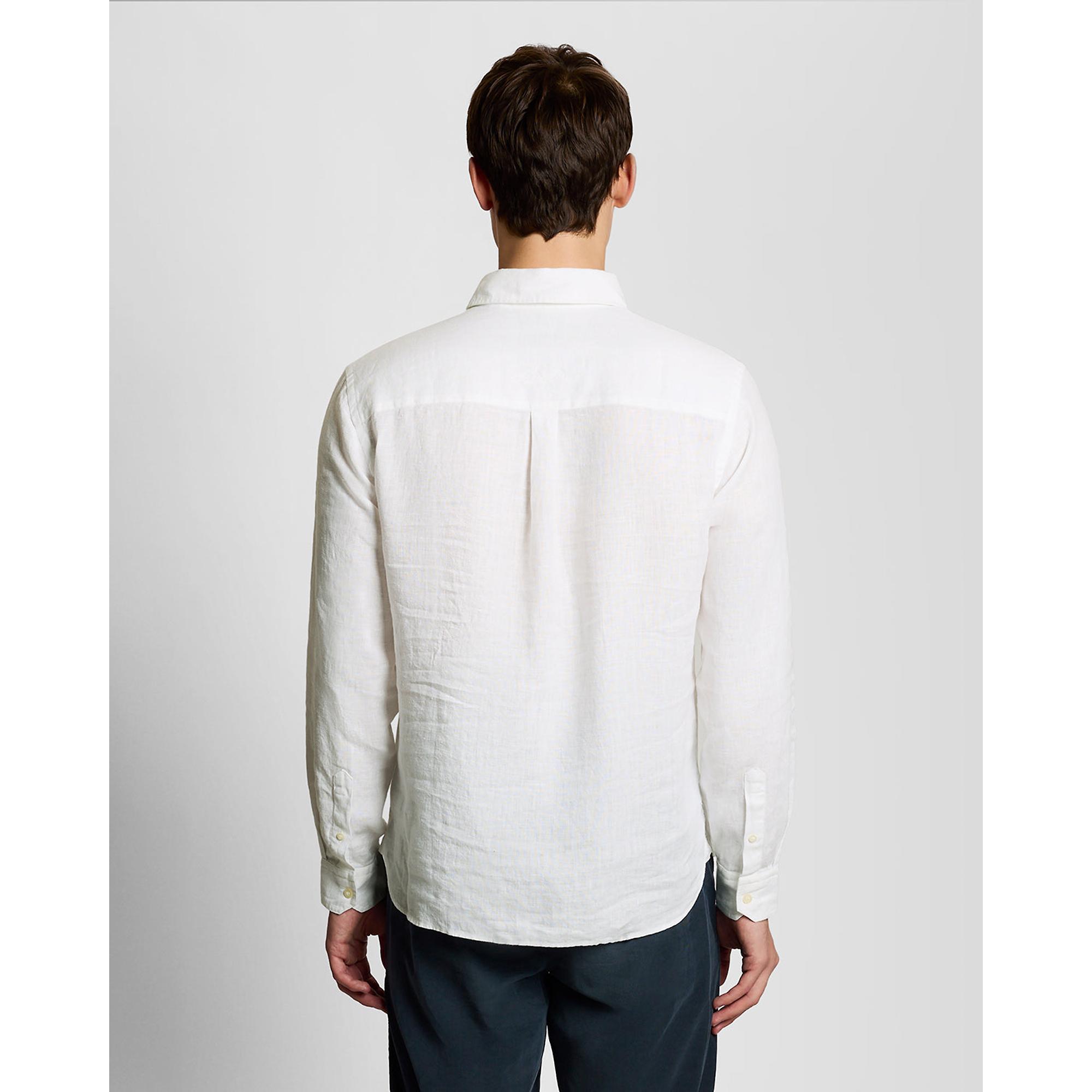 Product image 5 of 6 of Lyle & Scott Men's Long Sleeve Linen Shirt - White