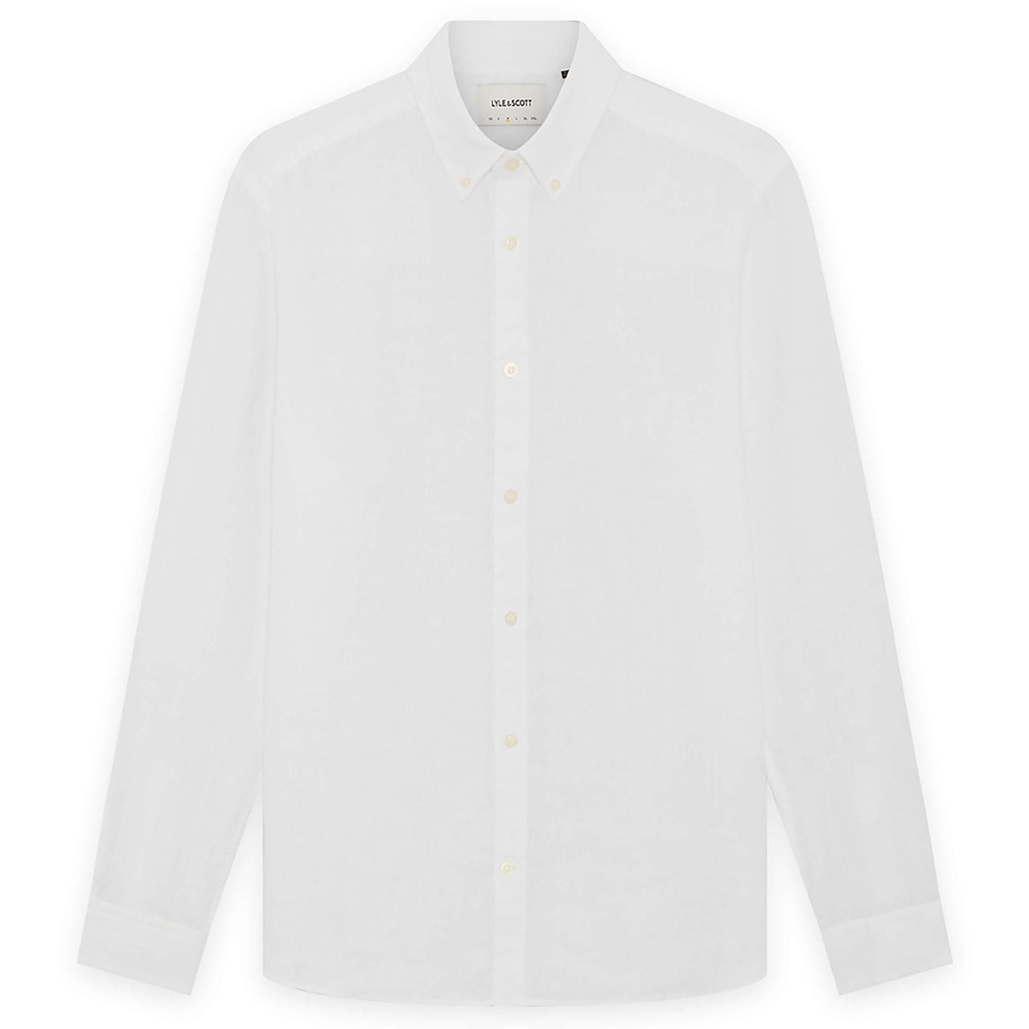 Product image 1 of 6 of Lyle & Scott Men's Long Sleeve Linen Shirt - White