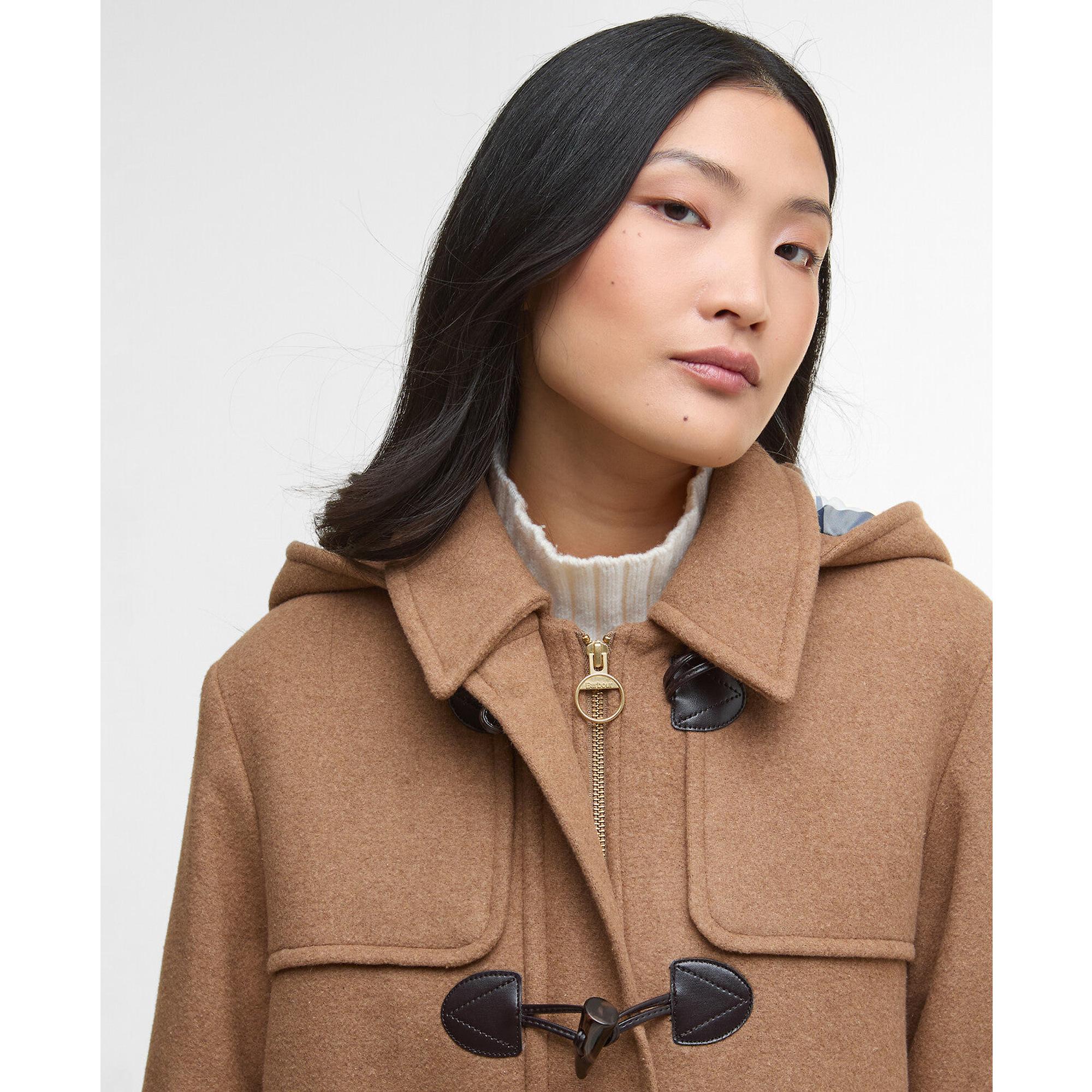 Product image 5 of 7 of Barbour Women's Melody Wool Duffle Coat - Camel/Hessian Tartan