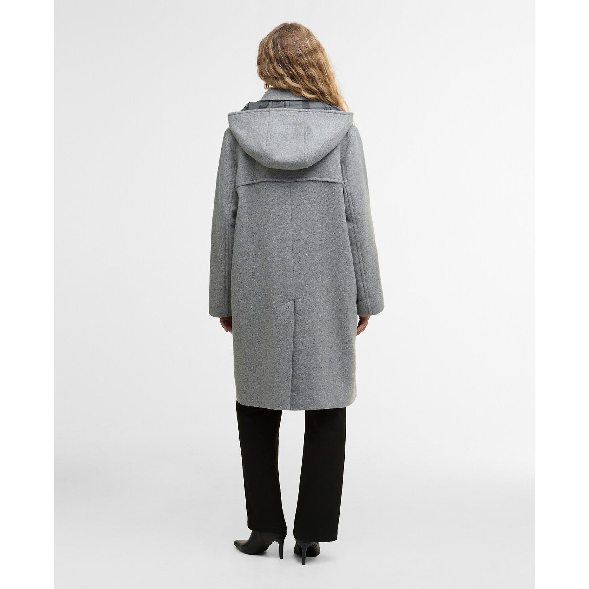Product image 4 of 8 of Barbour Women's Melody Wool Duffle Coat - Light Grey Marl/Onyx Tartan