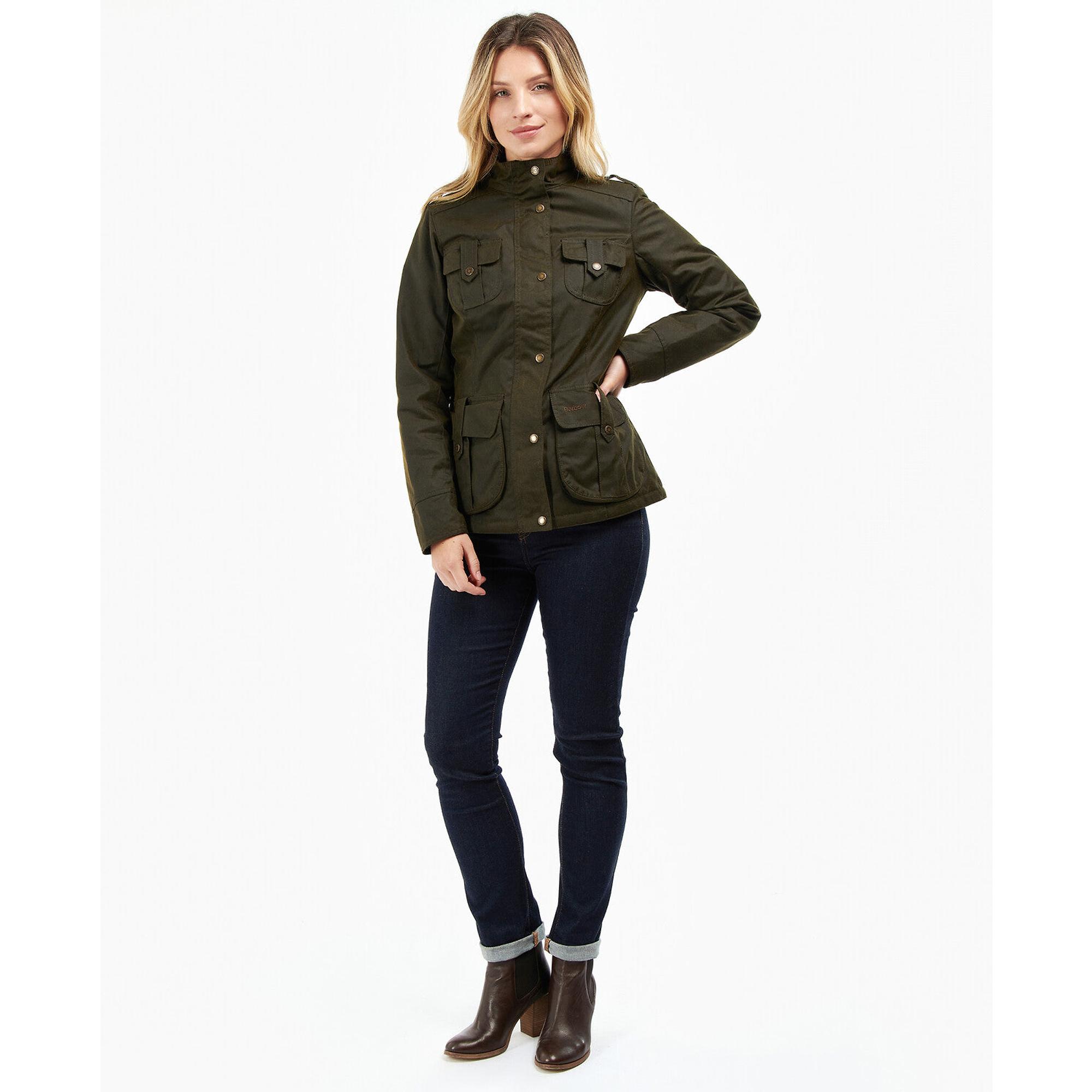 Product image 3 of 8 of Barbour Women's Winter Defence Waxed Jacket - Olive/Classic