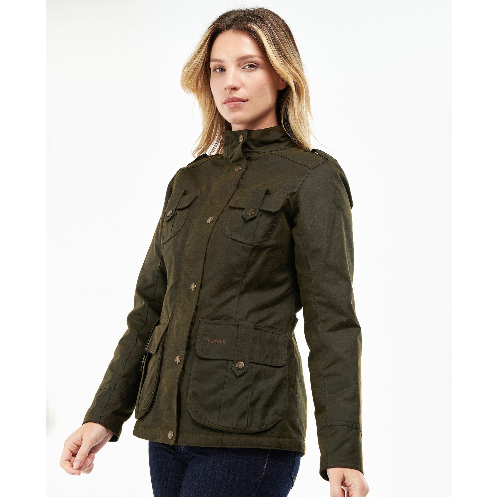 Product image 5 of 8 of Barbour Women's Winter Defence Waxed Jacket - Olive/Classic