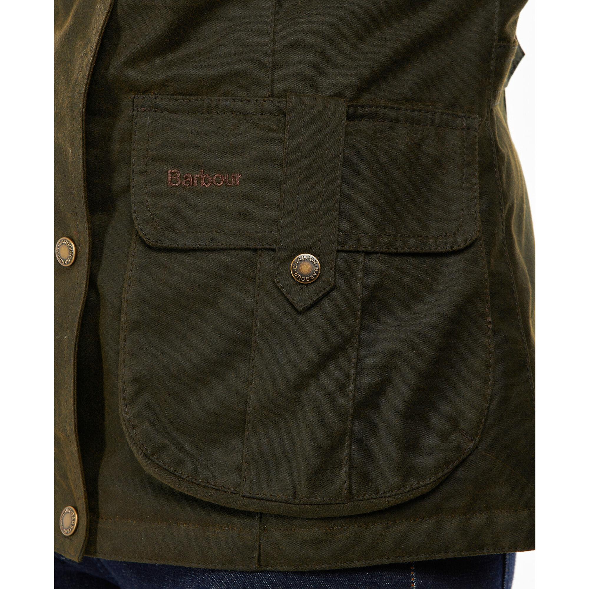 Product image 6 of 8 of Barbour Women's Winter Defence Waxed Jacket - Olive/Classic