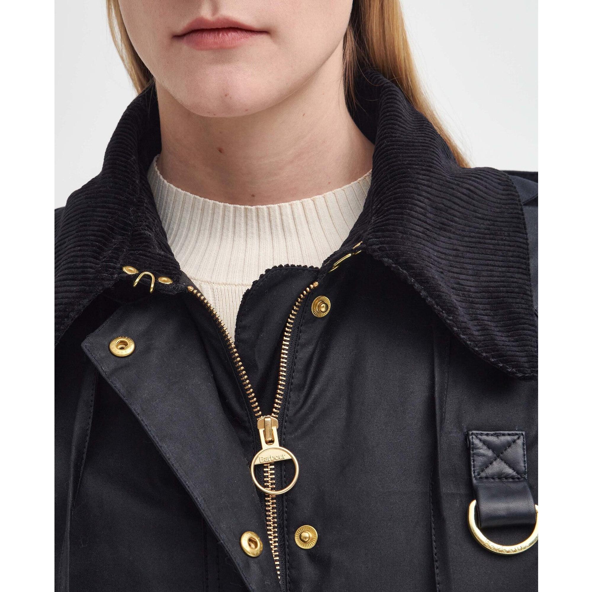 Product image 6 of 9 of Barbour Women's Reighton Spey Wax Jacket - Black/Classic