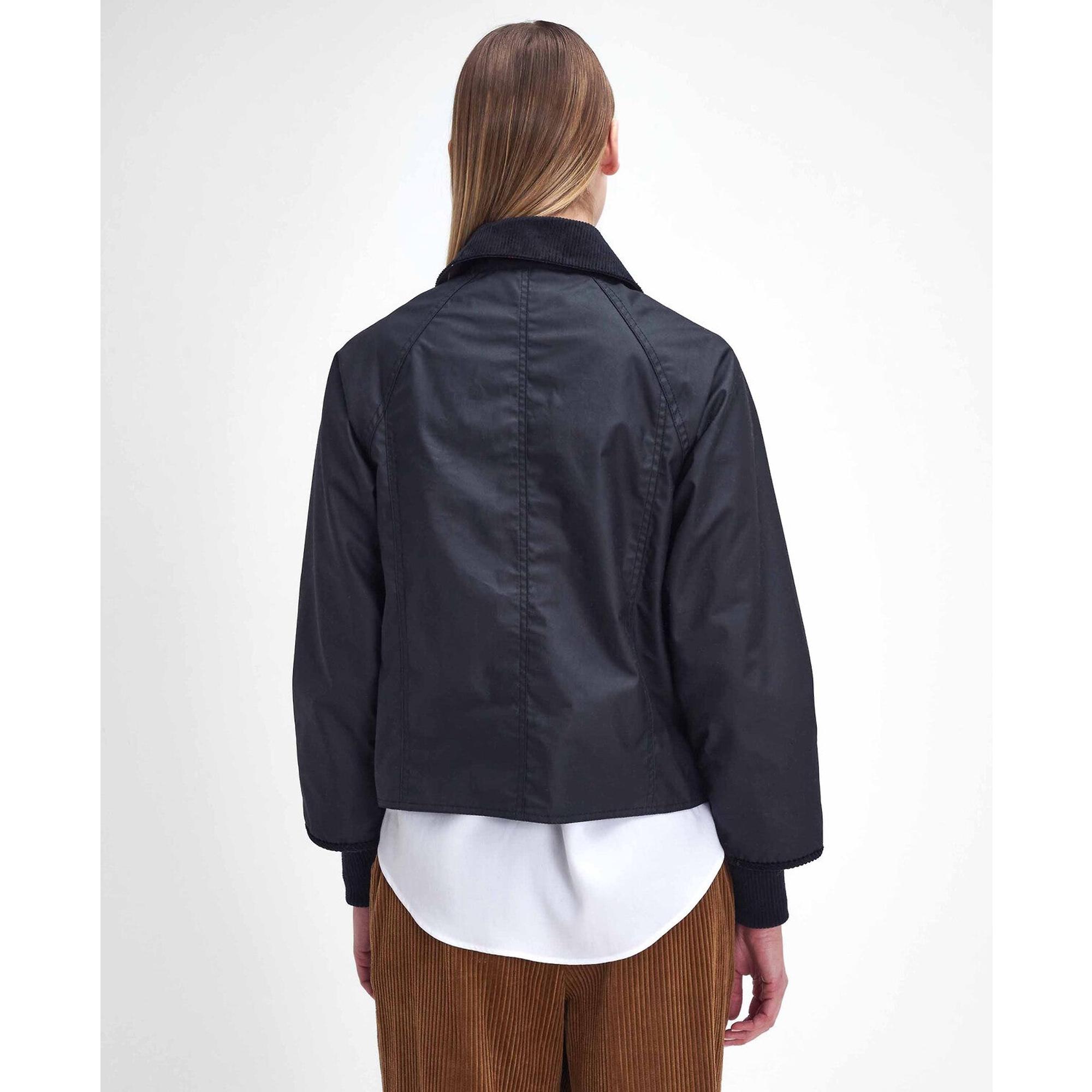 Product image 4 of 8 of Barbour Women's Cropped Beadnell Wax Jacket - Black/Classic