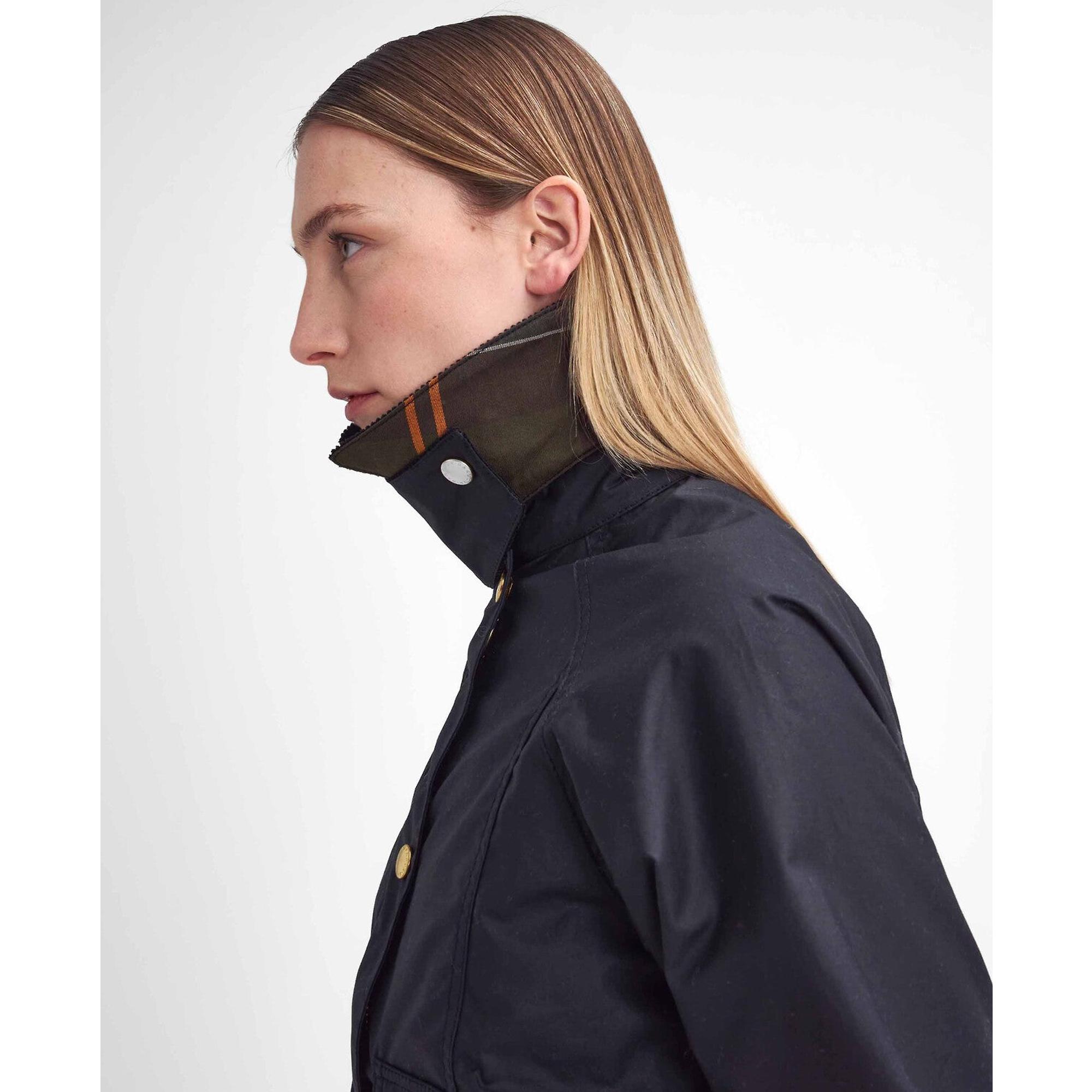 Product image 5 of 8 of Barbour Women's Cropped Beadnell Wax Jacket - Black/Classic