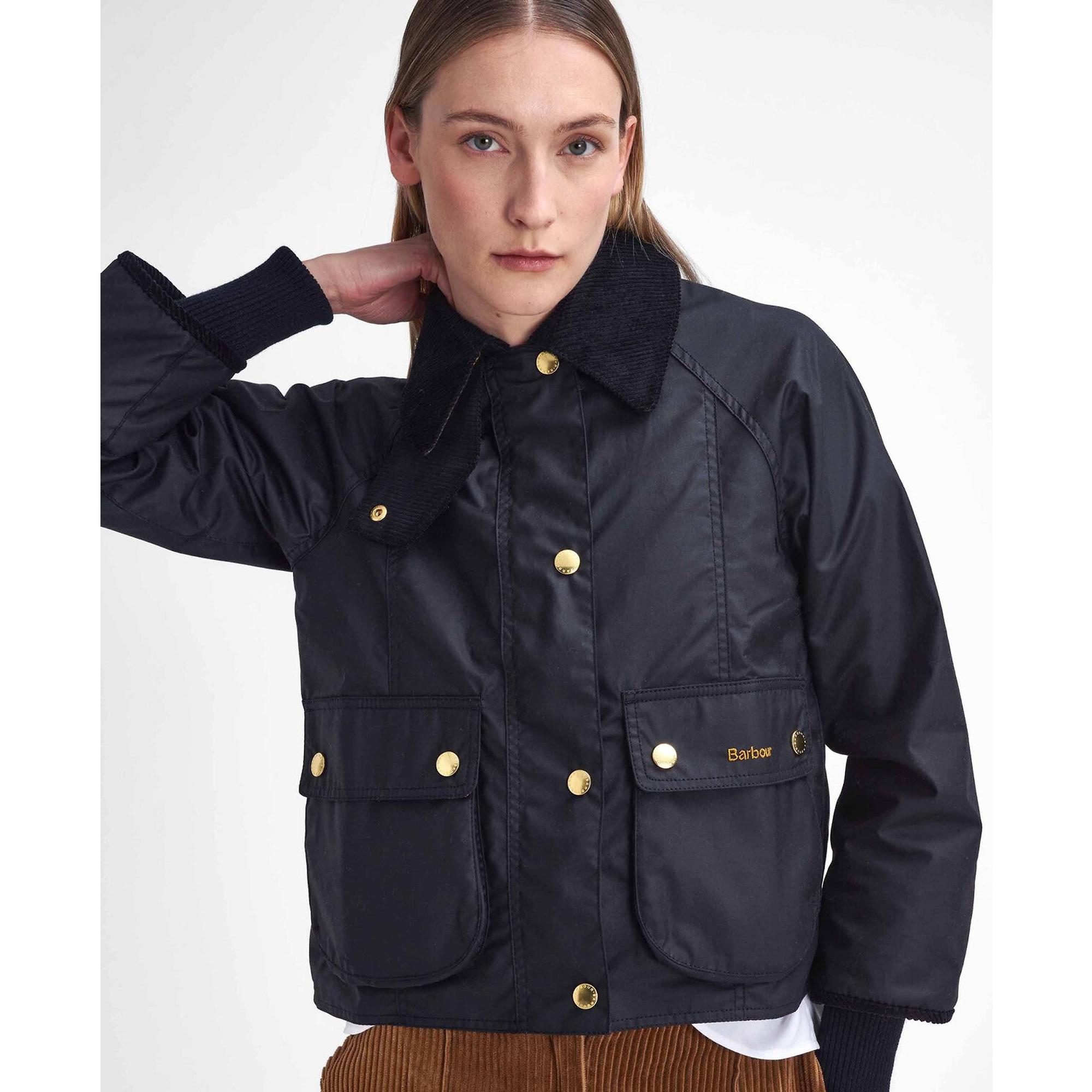 Product image 6 of 8 of Barbour Women's Cropped Beadnell Wax Jacket - Black/Classic
