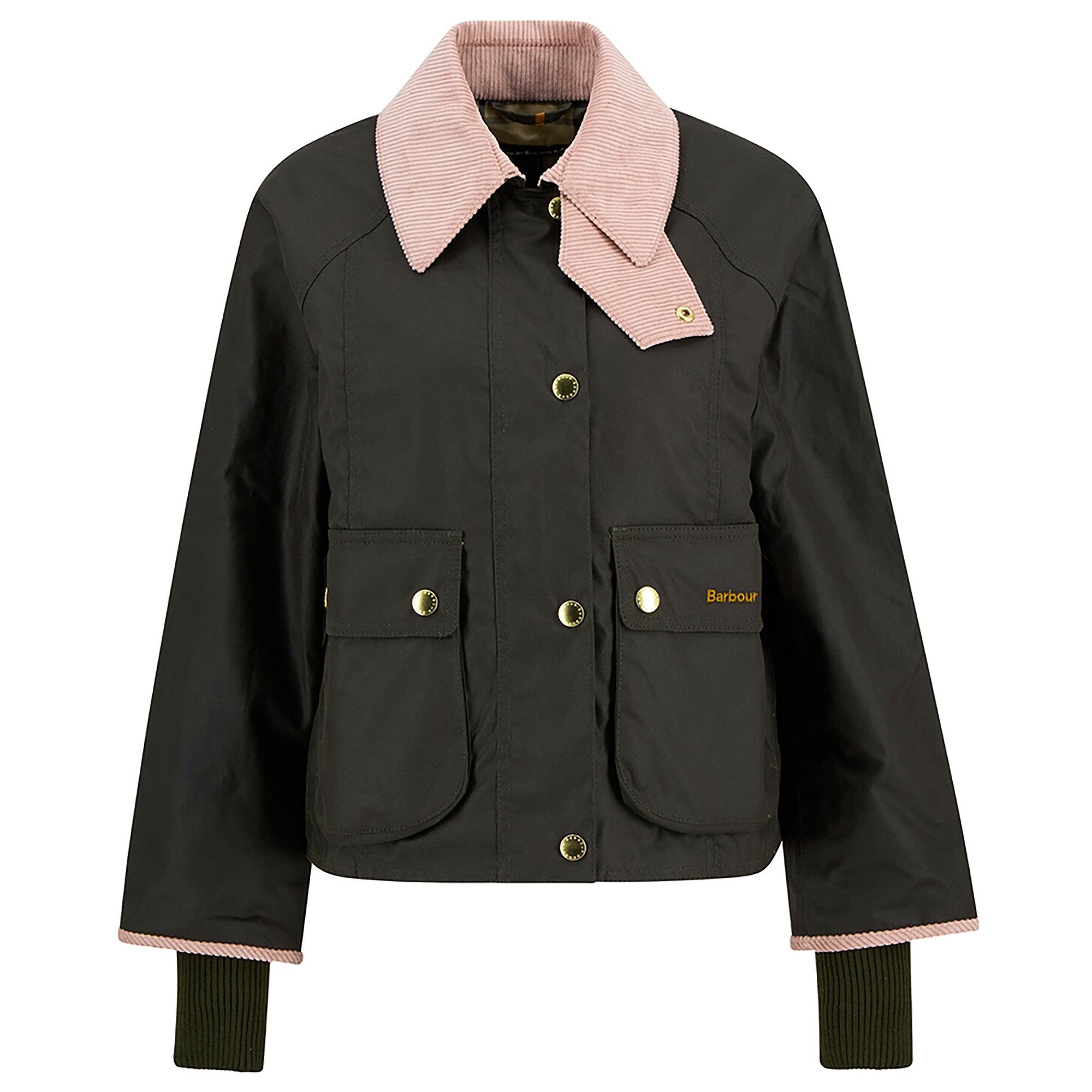Product image 1 of 7 of Barbour Women's Cropped Beadnell Wax Jacket - Archive Olive/Ancient/Gardenia