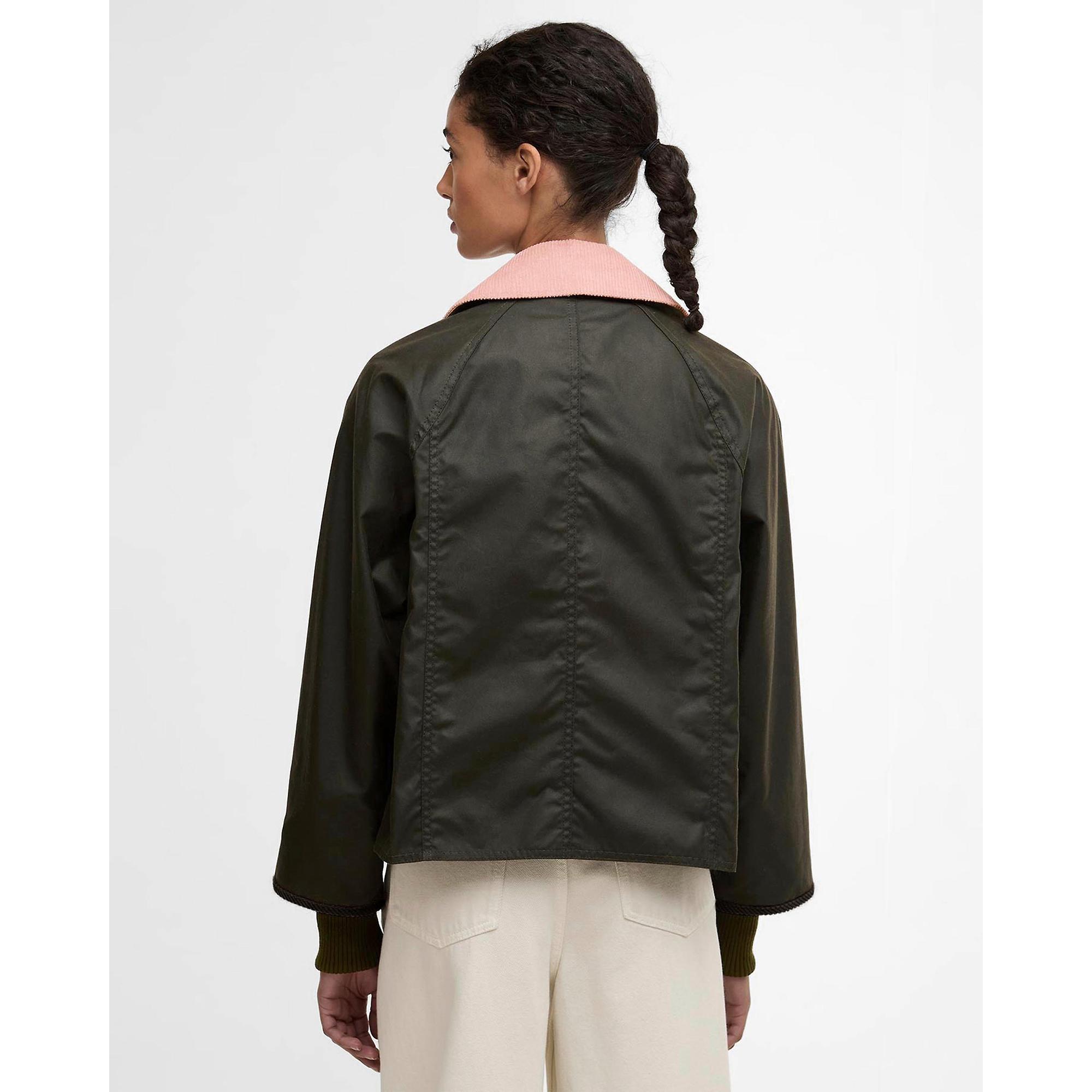 Product image 4 of 8 of Barbour Women's Cropped Beadnell Wax Jacket - Archive Olive/Ancient/Gardenia