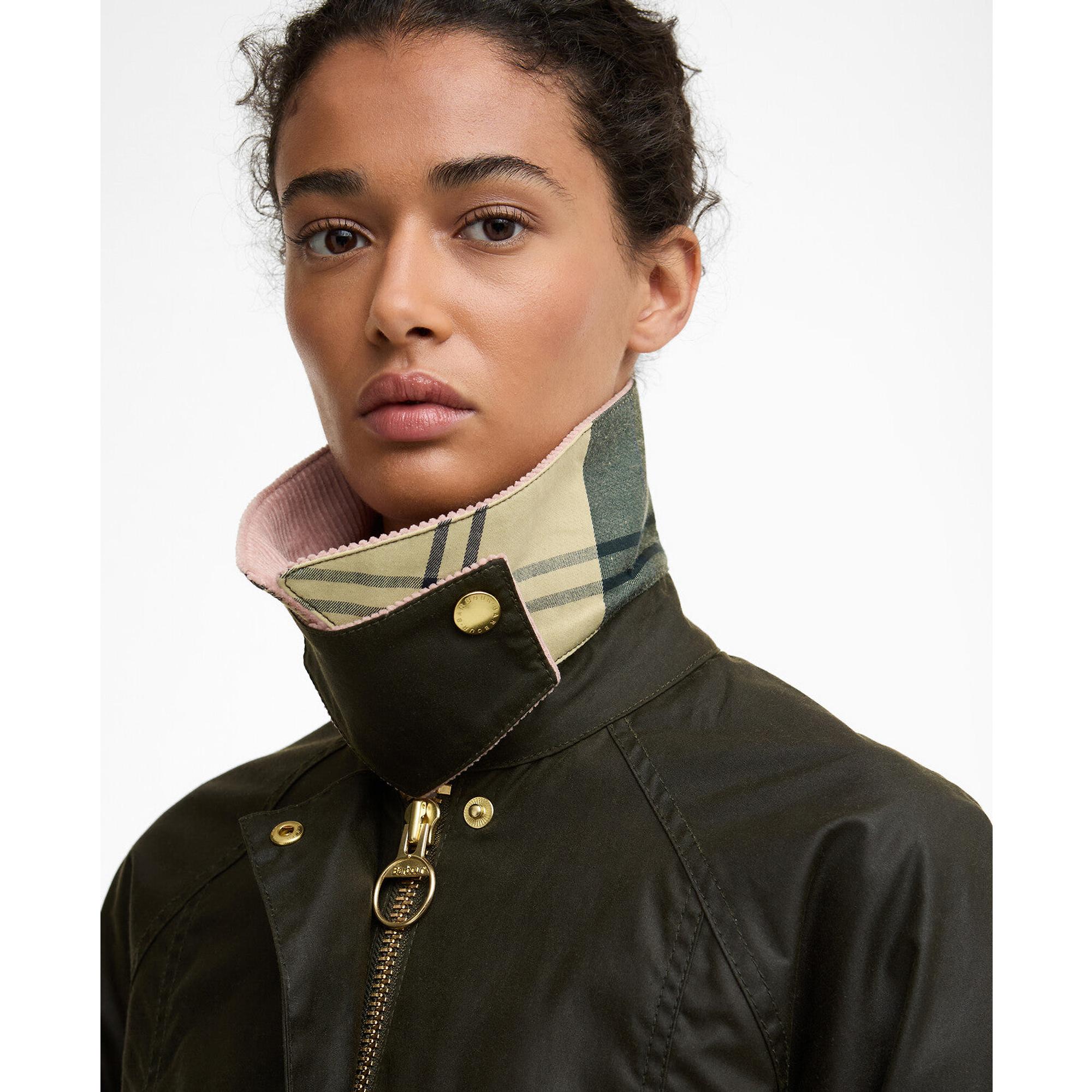 Product image 5 of 7 of Barbour Women's Cropped Beadnell Wax Jacket - Archive Olive/Ancient/Gardenia