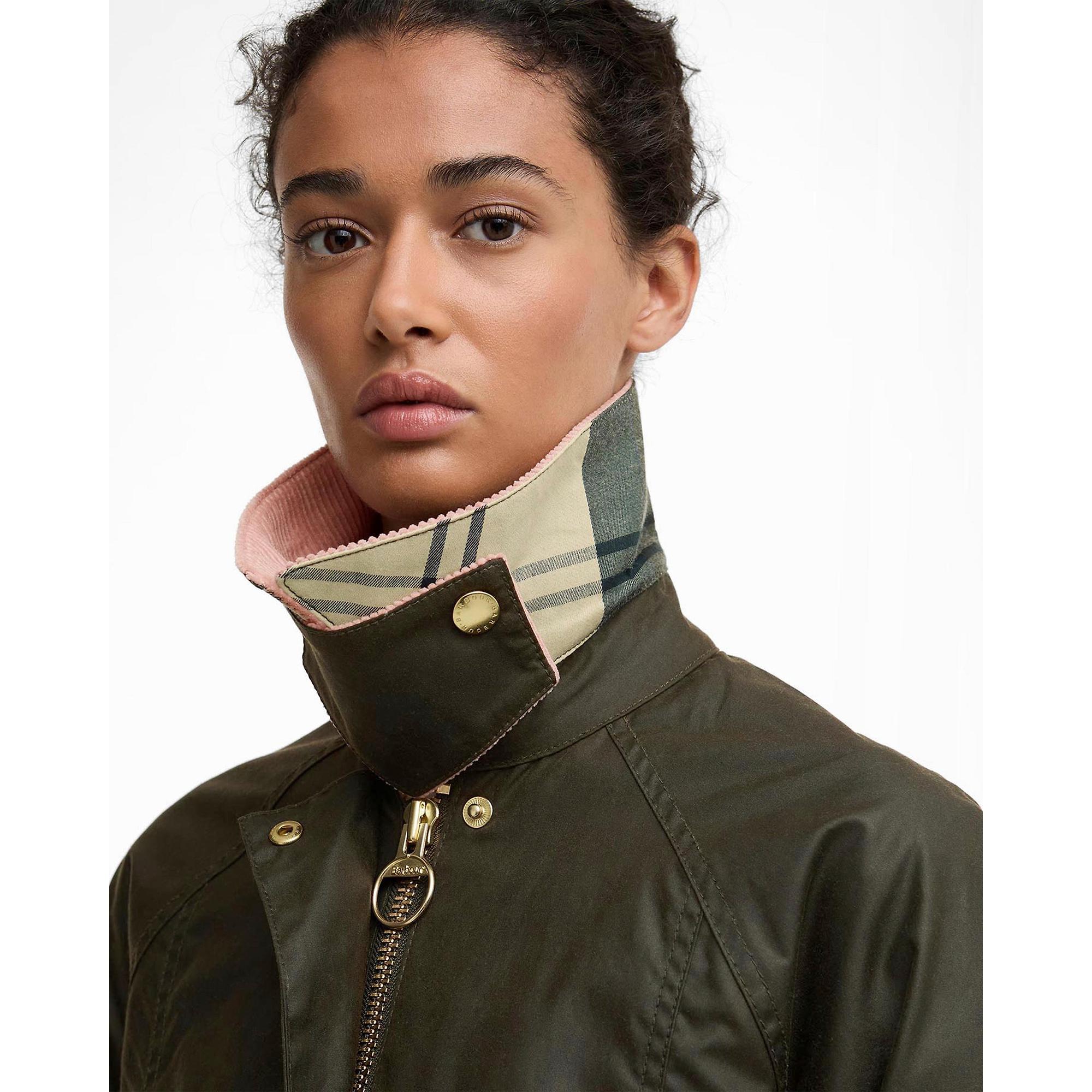 Product image 5 of 8 of Barbour Women's Cropped Beadnell Wax Jacket - Archive Olive/Ancient/Gardenia
