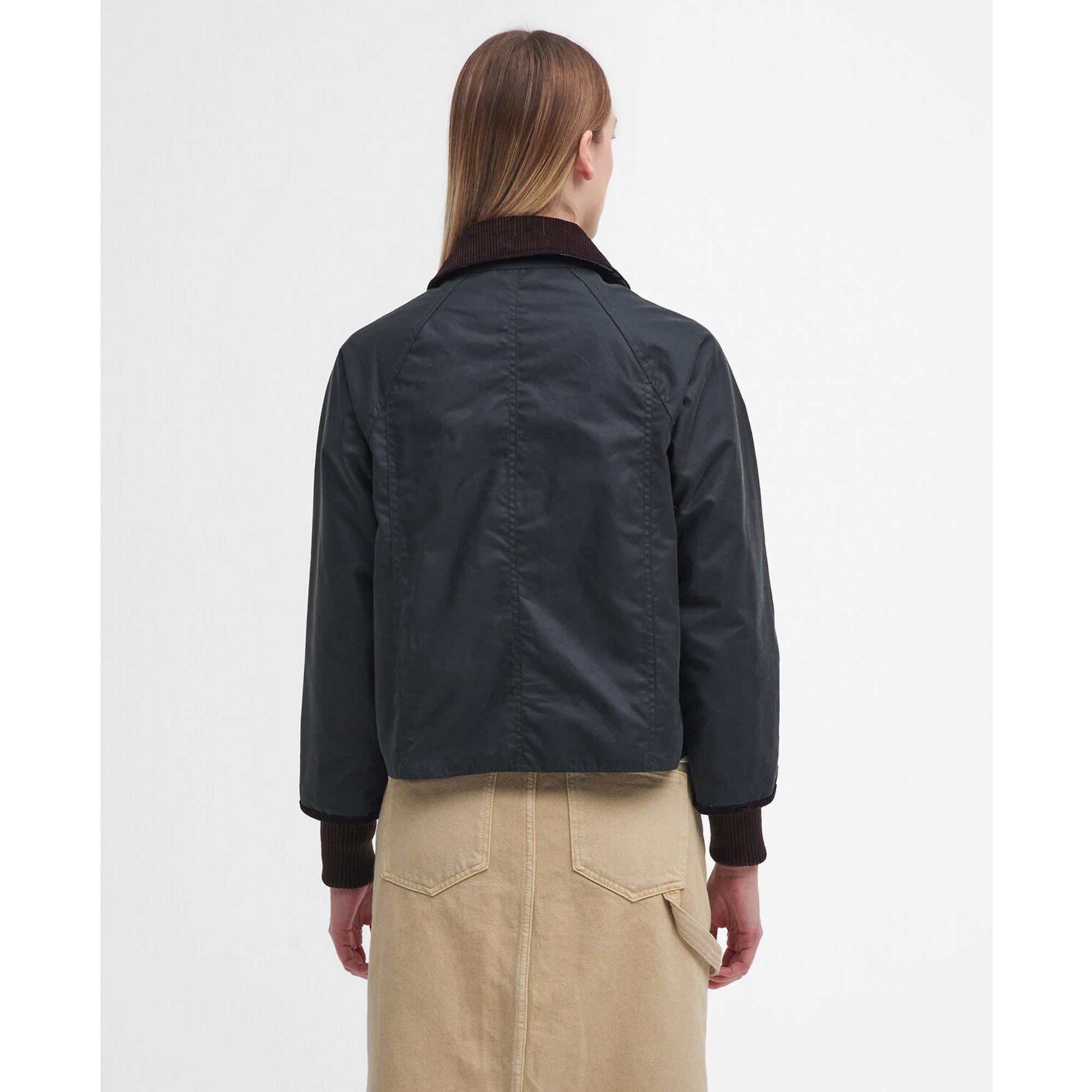 Product image 4 of 9 of Barbour Women's Cropped Beadnell Wax Jacket - Sage/Ancient