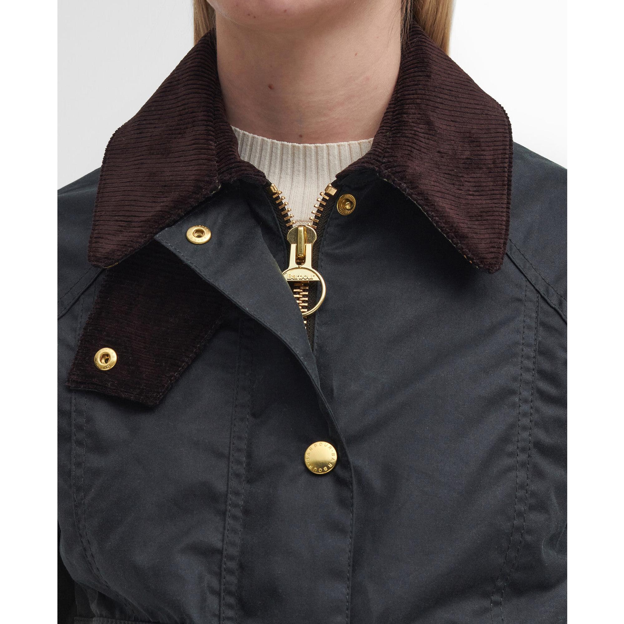 Product image 6 of 9 of Barbour Women's Cropped Beadnell Wax Jacket - Sage/Ancient