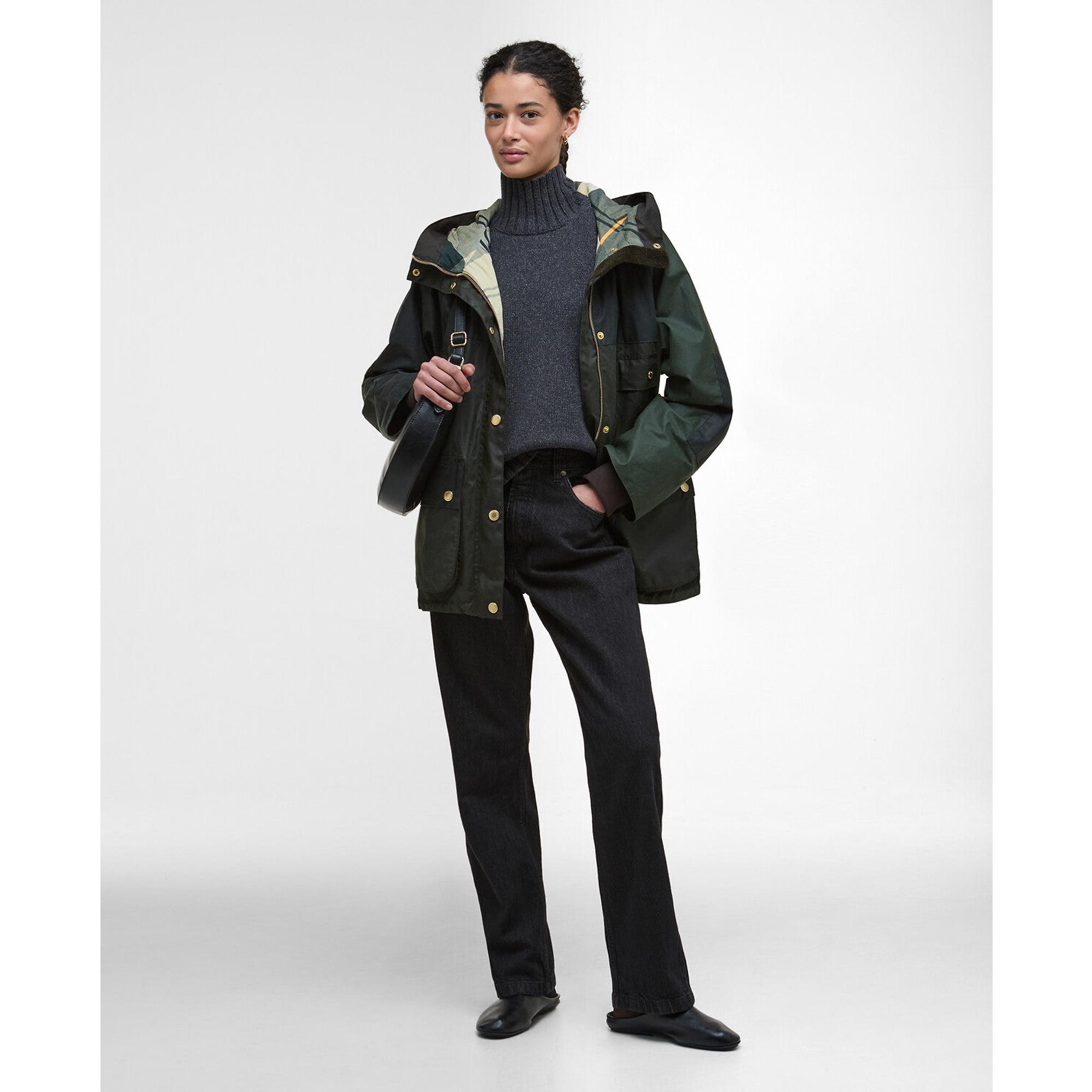Product image 3 of 8 of Barbour Women's Keeley Wax Jacket - Fern/Sage/Duffle Bag/Ancient Tartan