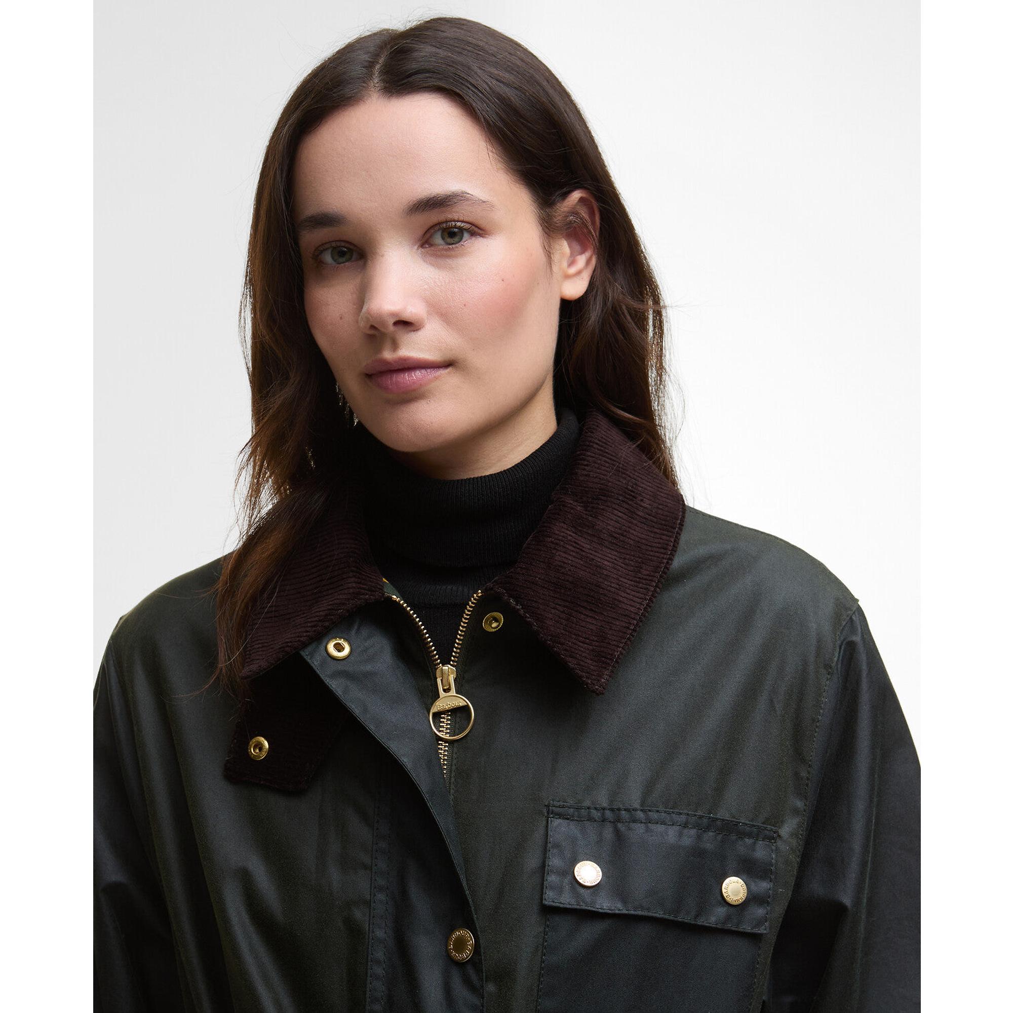 Product image 5 of 8 of Barbour Women's Milda Waxed Trench Coat - Fern/Sage/Ancient Tartan